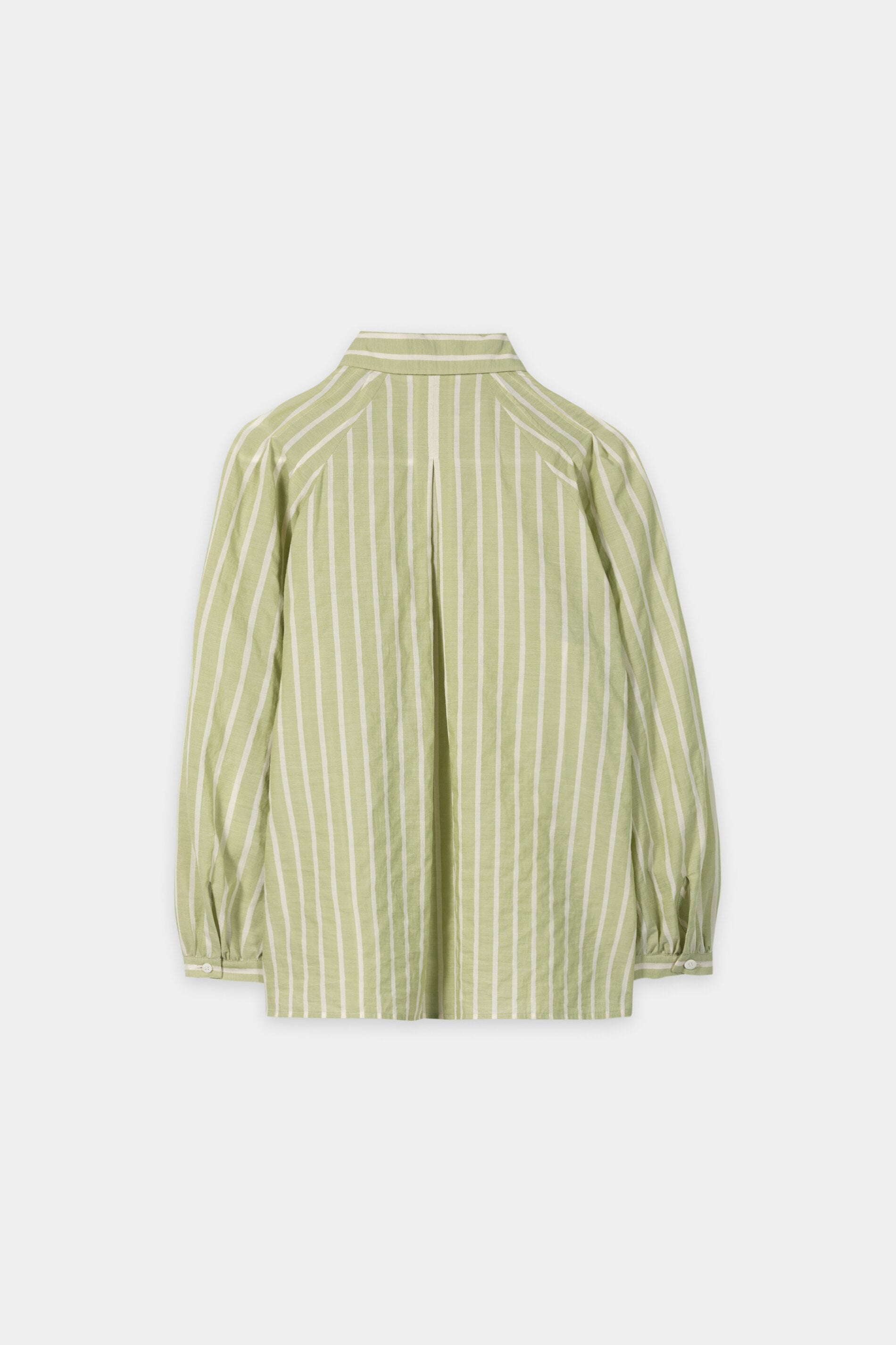 Hemdbluse mit Voile-Stripe - moss green / milk - Standard | Artikel Rück
