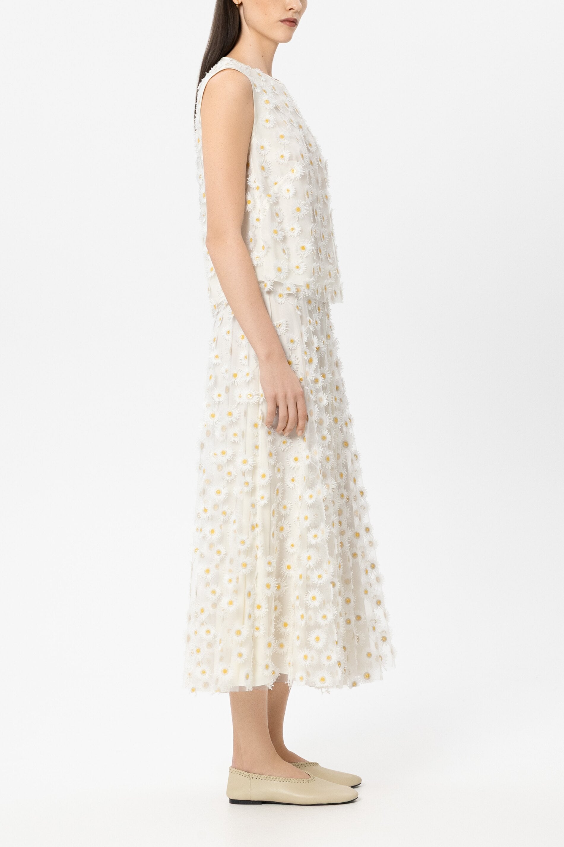 Blusentop mit Blüten - white - Standard | Model Seite