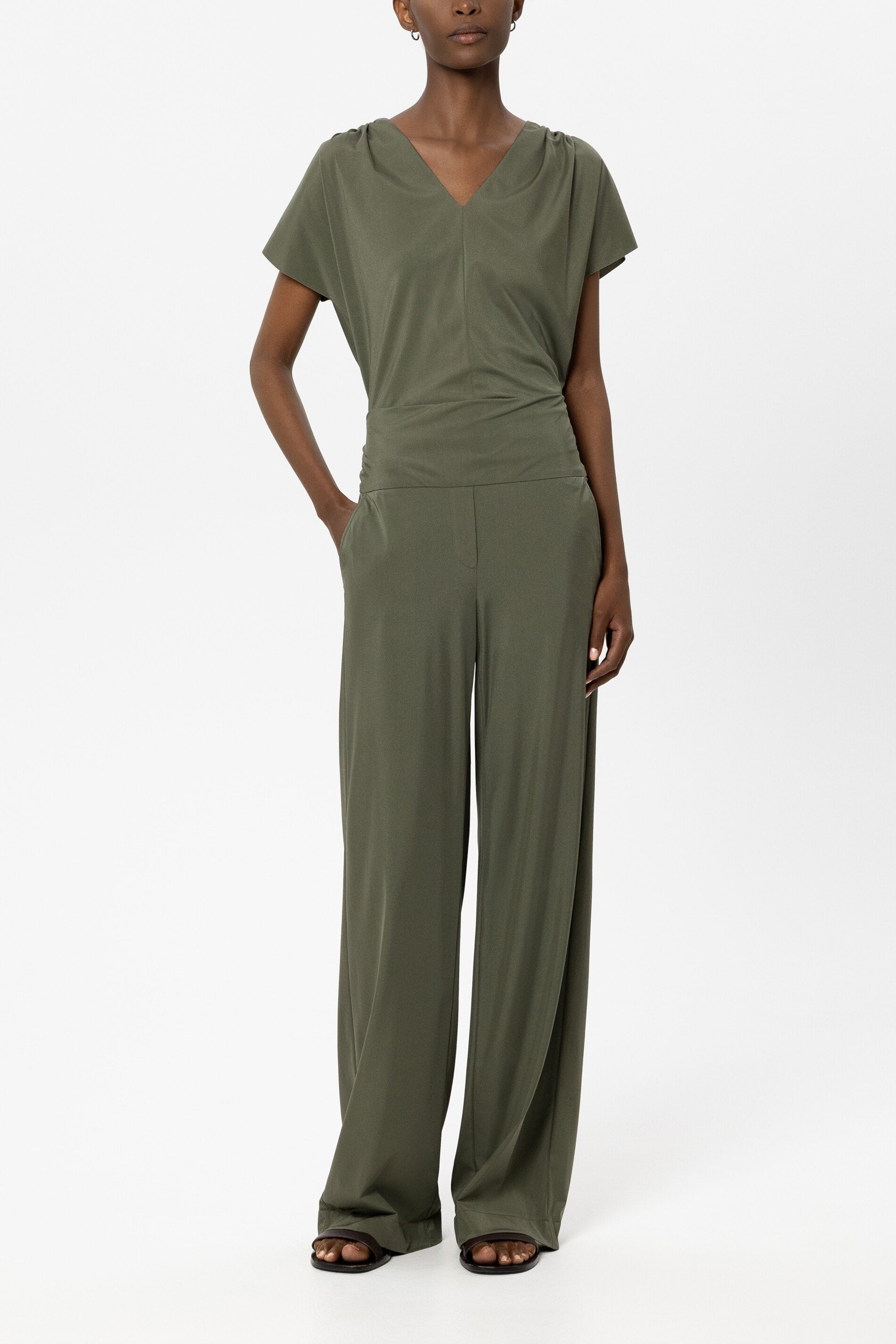 Softshell-Blusenshirt - khaki - Standard | Model Front