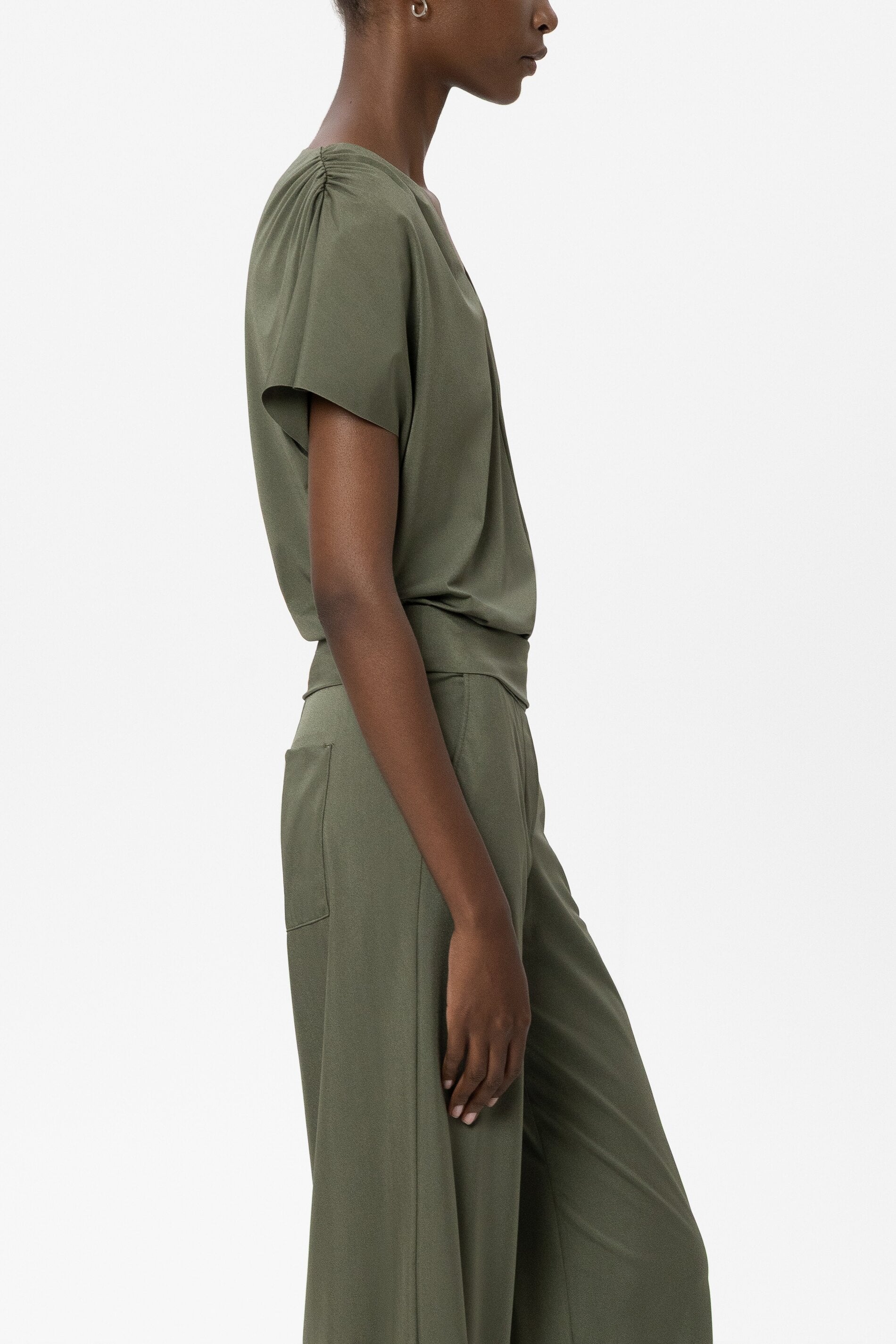 Softshell-Blusenshirt - khaki - Standard | Model Seite