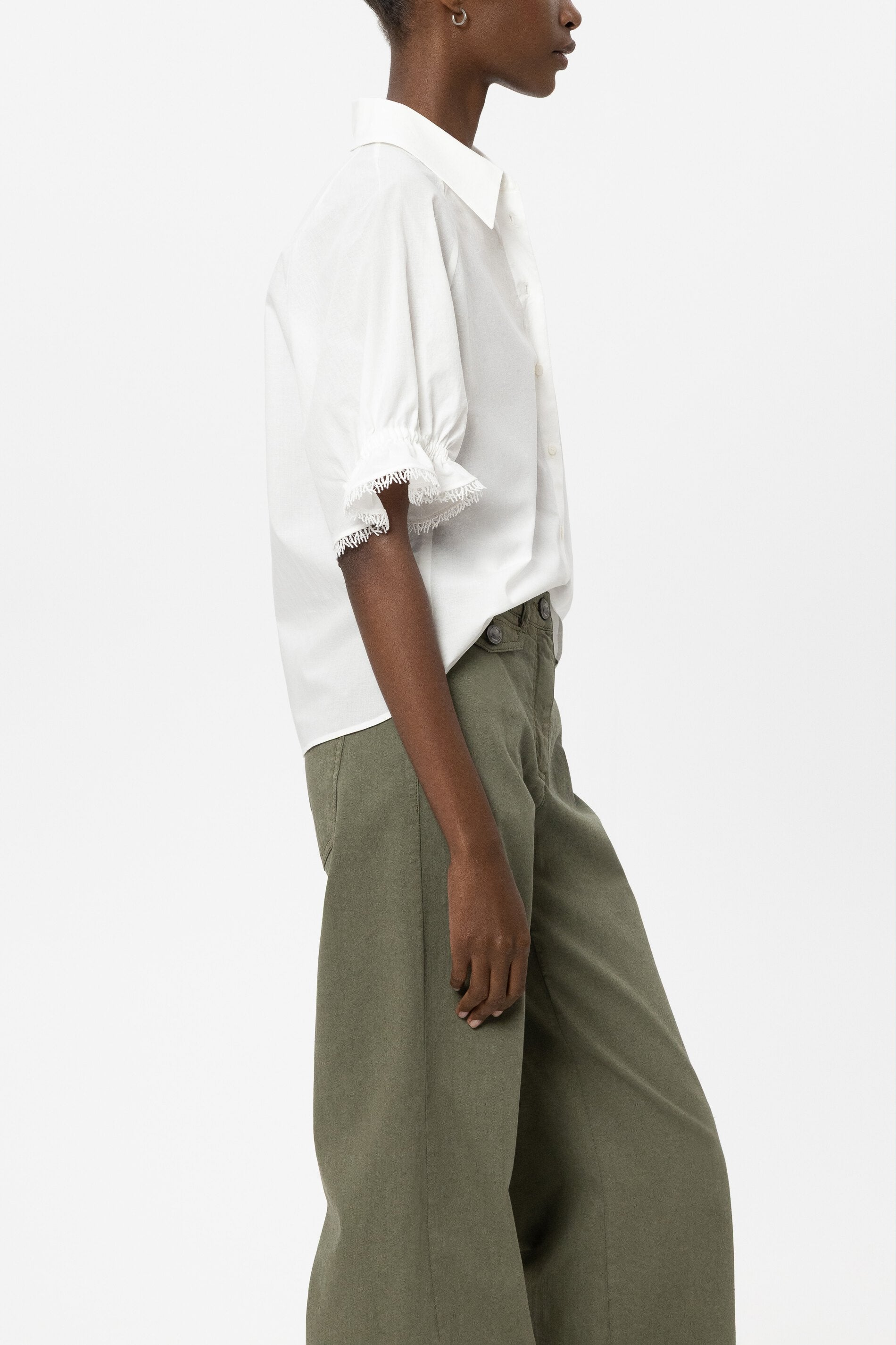 Bluse aus Baumwollvoile - white - Standard | Model Seite