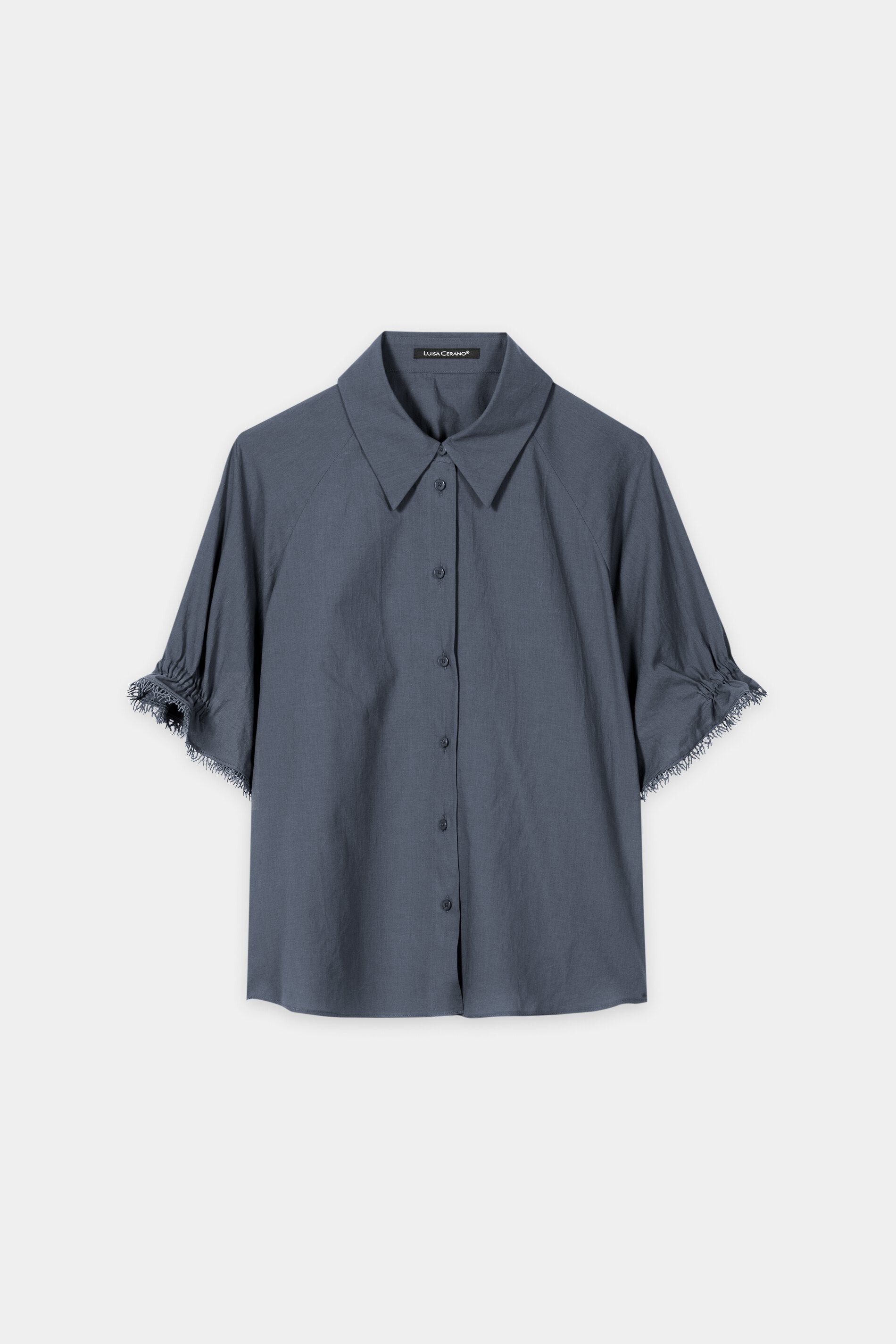 Bluse aus Baumwollvoile - tinted blue - Standard | Artikel Front