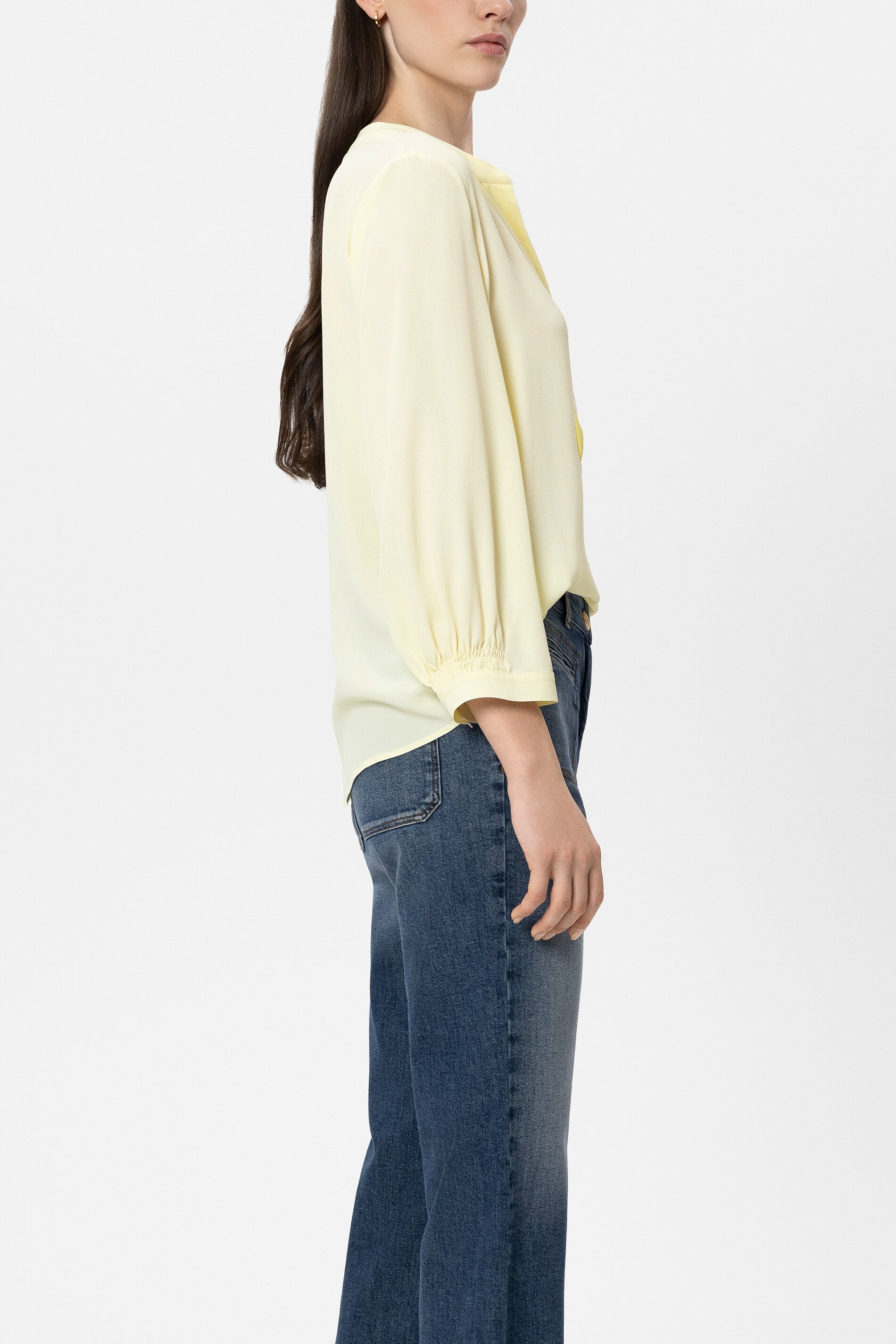 Tunika aus Seiden-Mix - citron - Standard | Model Seite