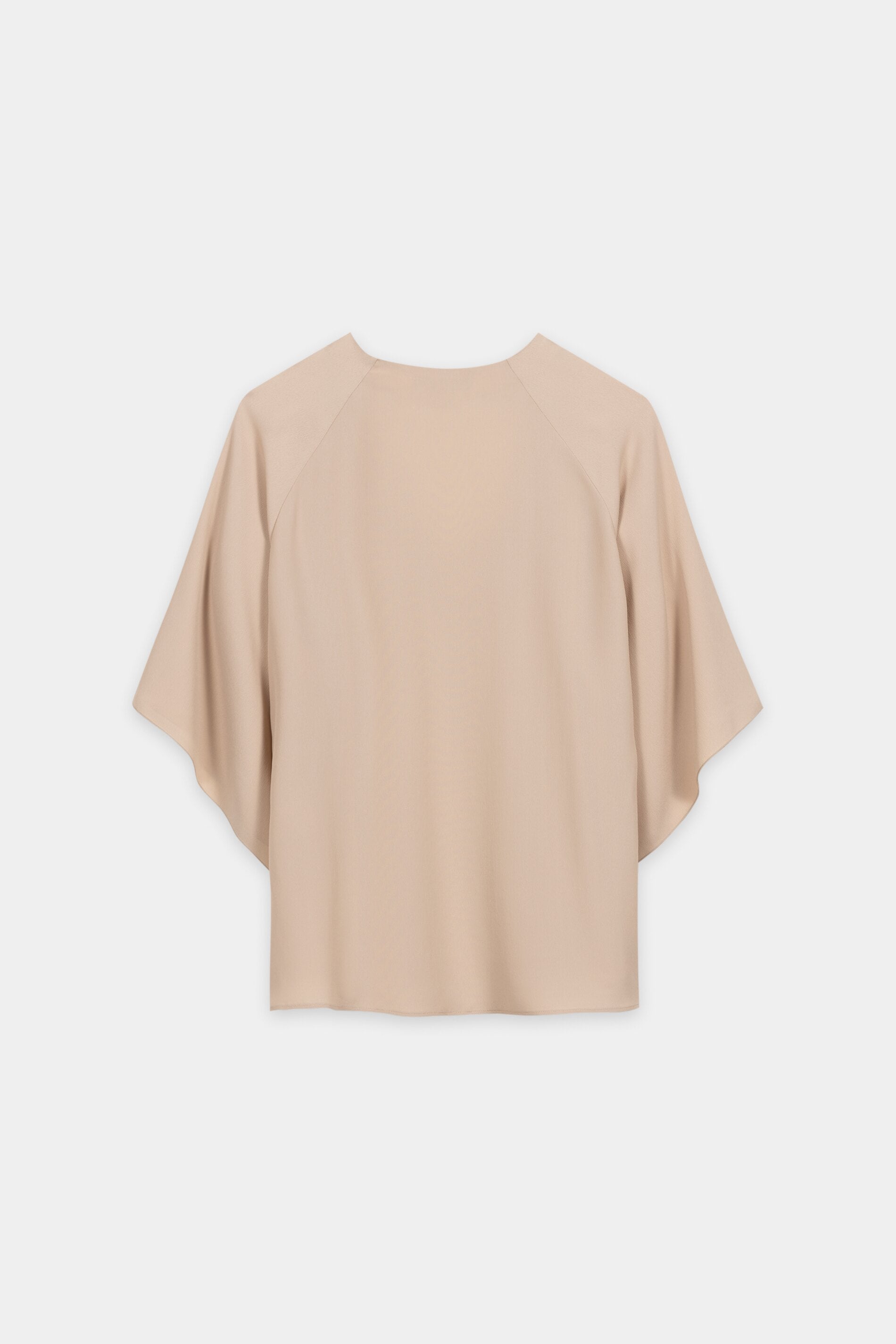 Blusenshirt aus Seiden-Mix - cappuccino - Standard | Artikel Rück