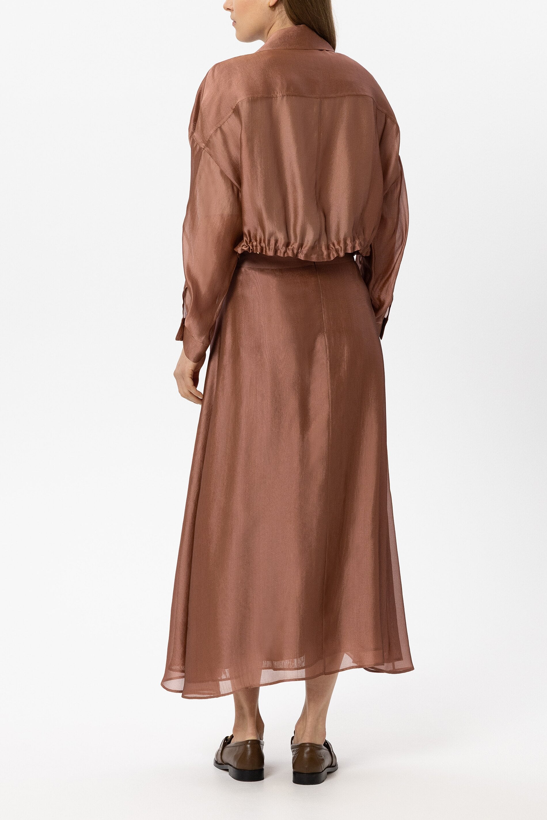 Organza-Overshirt - brick - Standard | Model Rück