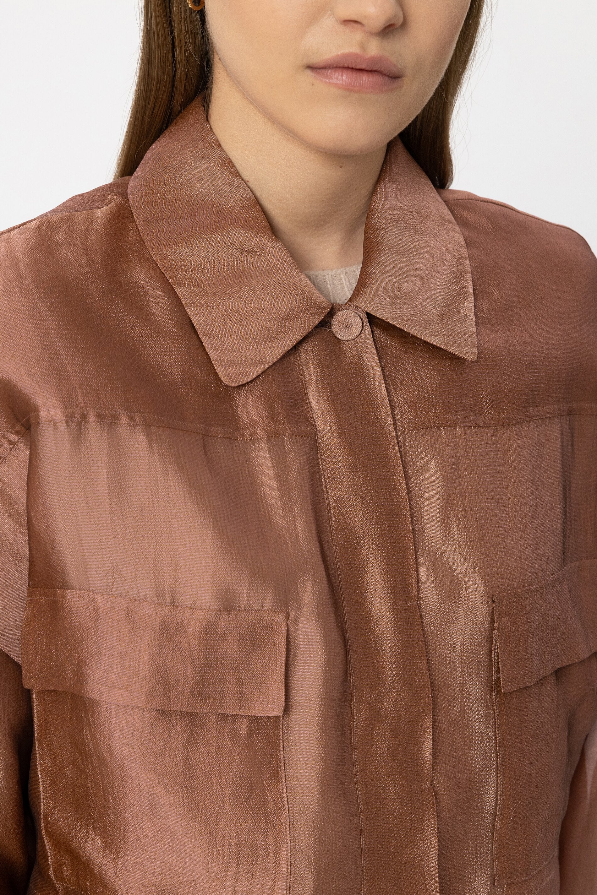 Organza-Overshirt - brick - Standard | Model Detail