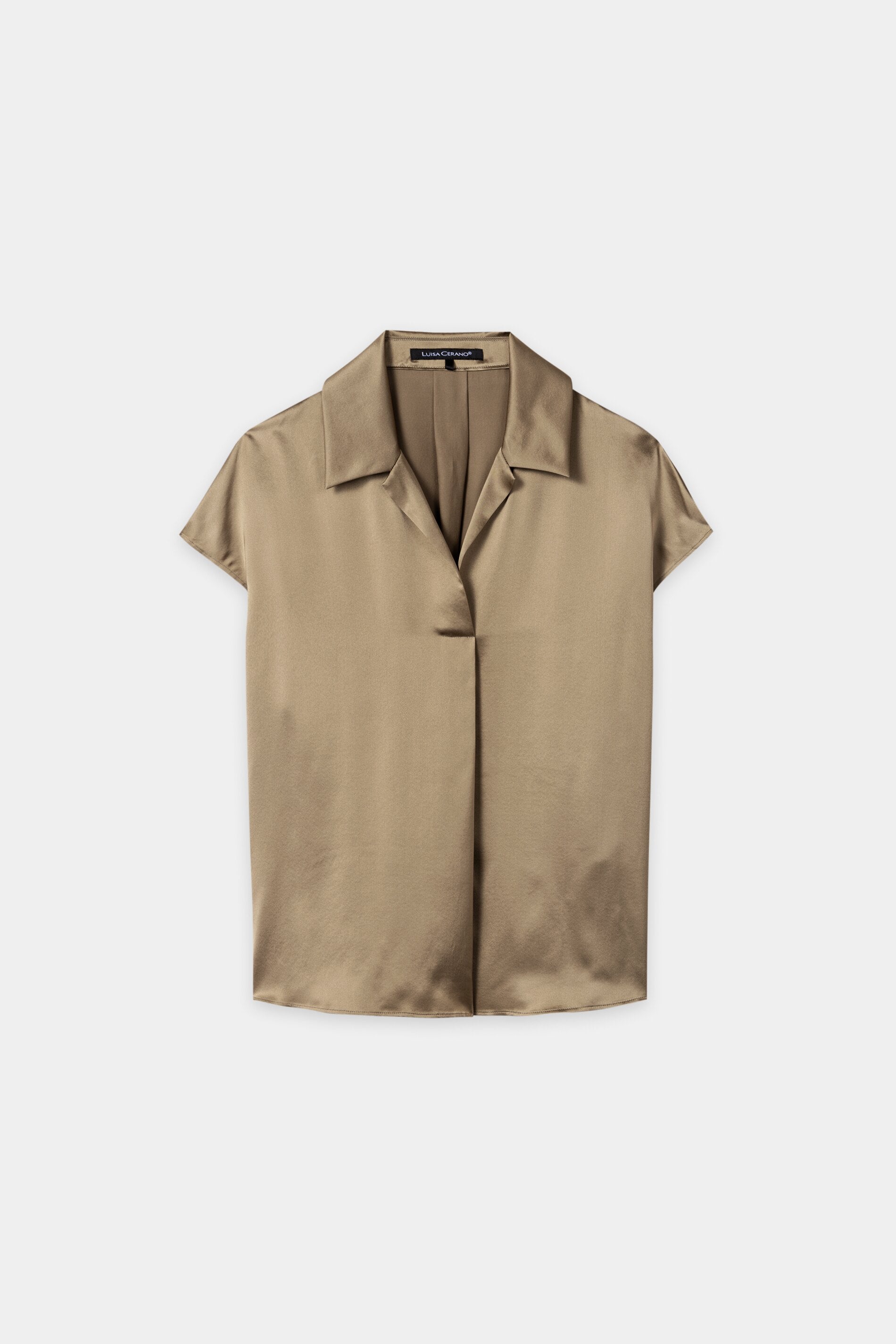 Kurzarm-Seidenbluse - salbei - Standard | Artikel Front