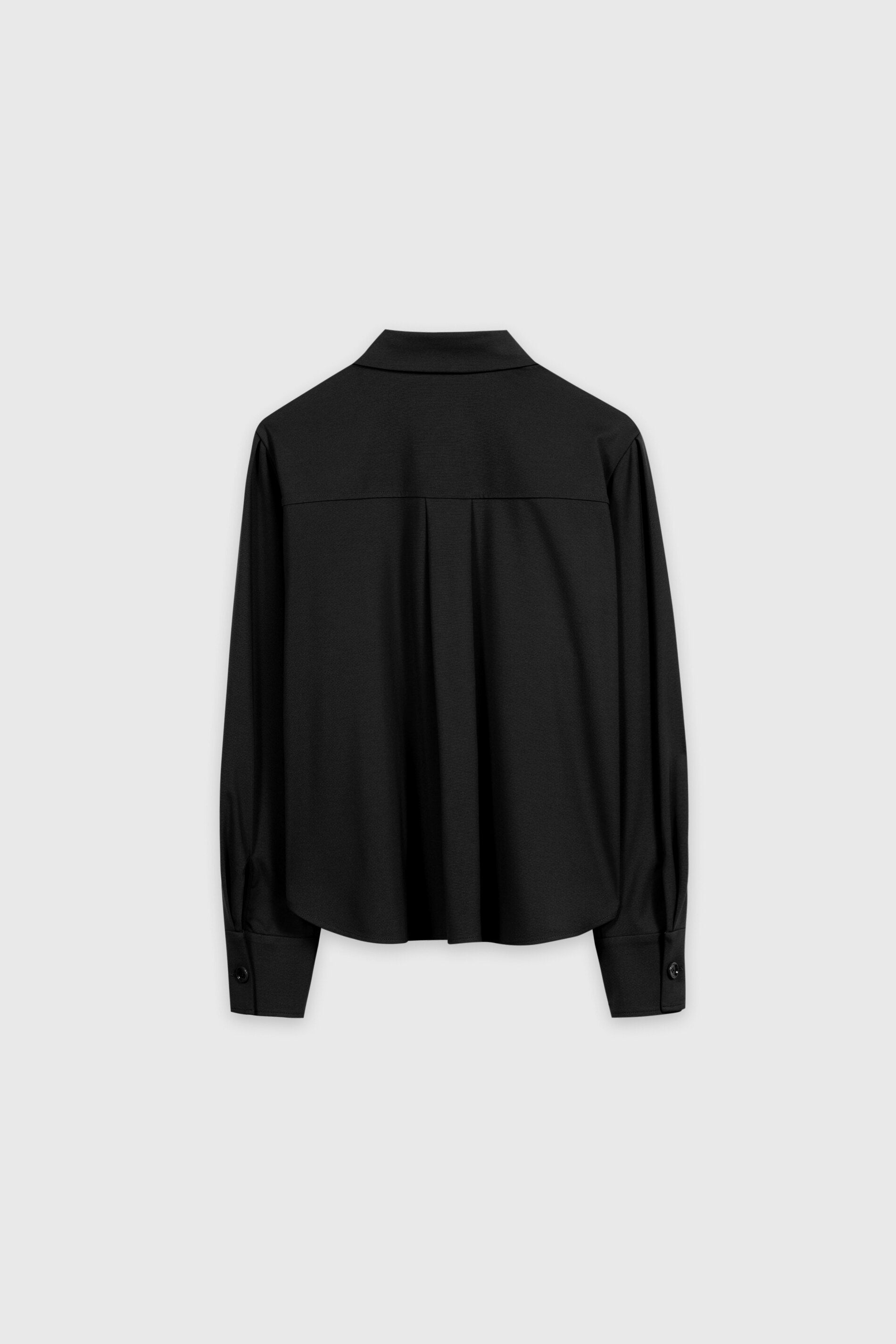Hemdbluse aus Punto-Milano - black - Standard | Artikel Rück
