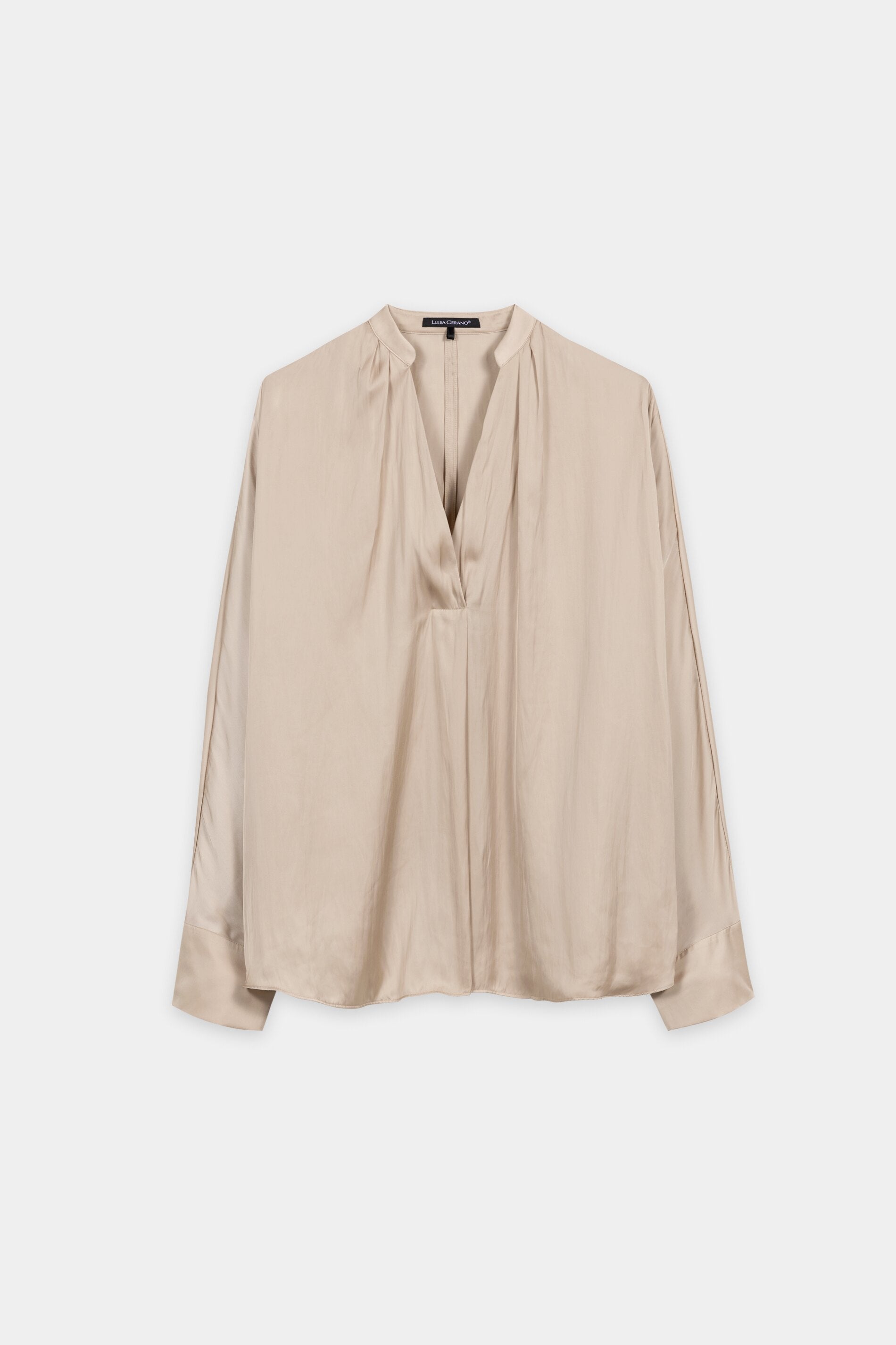 Satin-Cape-Bluse - cappuccino - Standard | Artikel Front