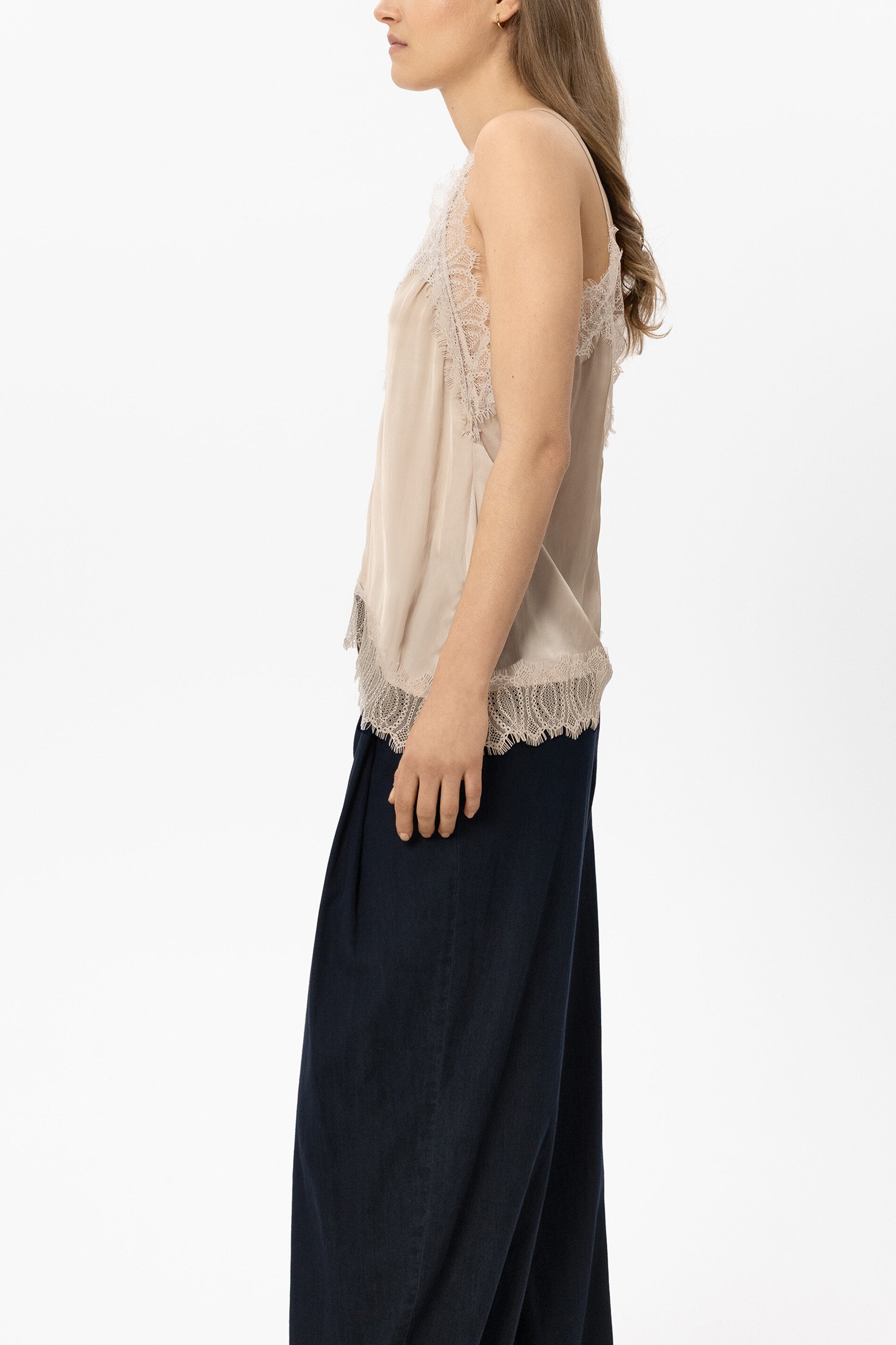 Satin-Lingerie-Top - cappuccino - Standard | Model Seite