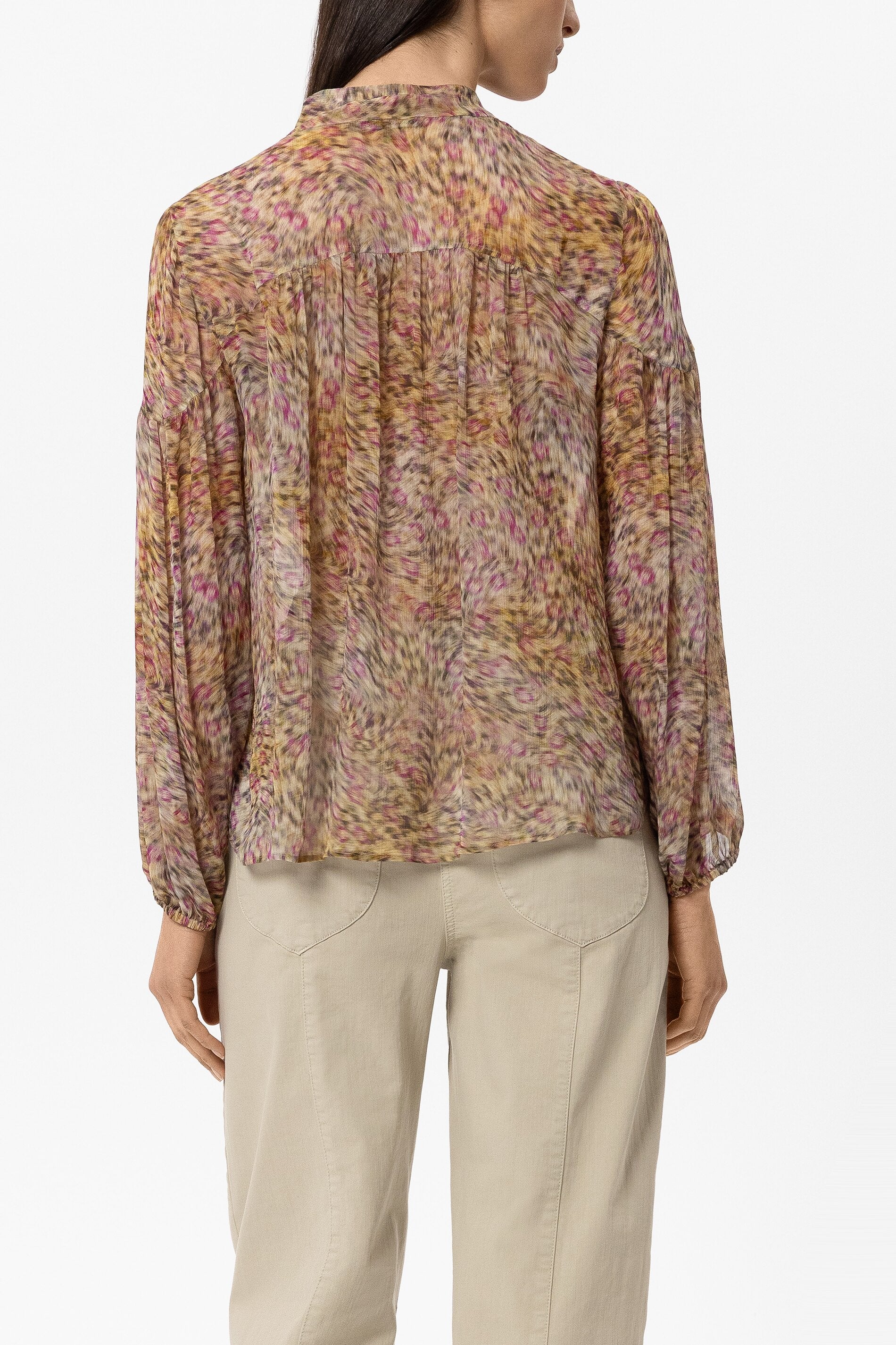 Bluse mit Animal-Print - multi - Standard | Model Rück