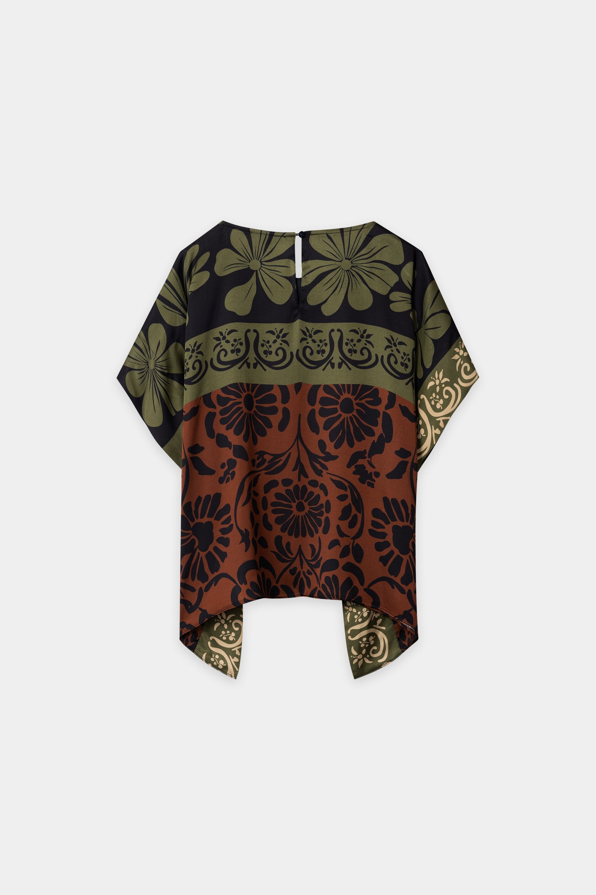 Cape-Bluse mit Leaf-Print - moss - Standard | Artikel Rück