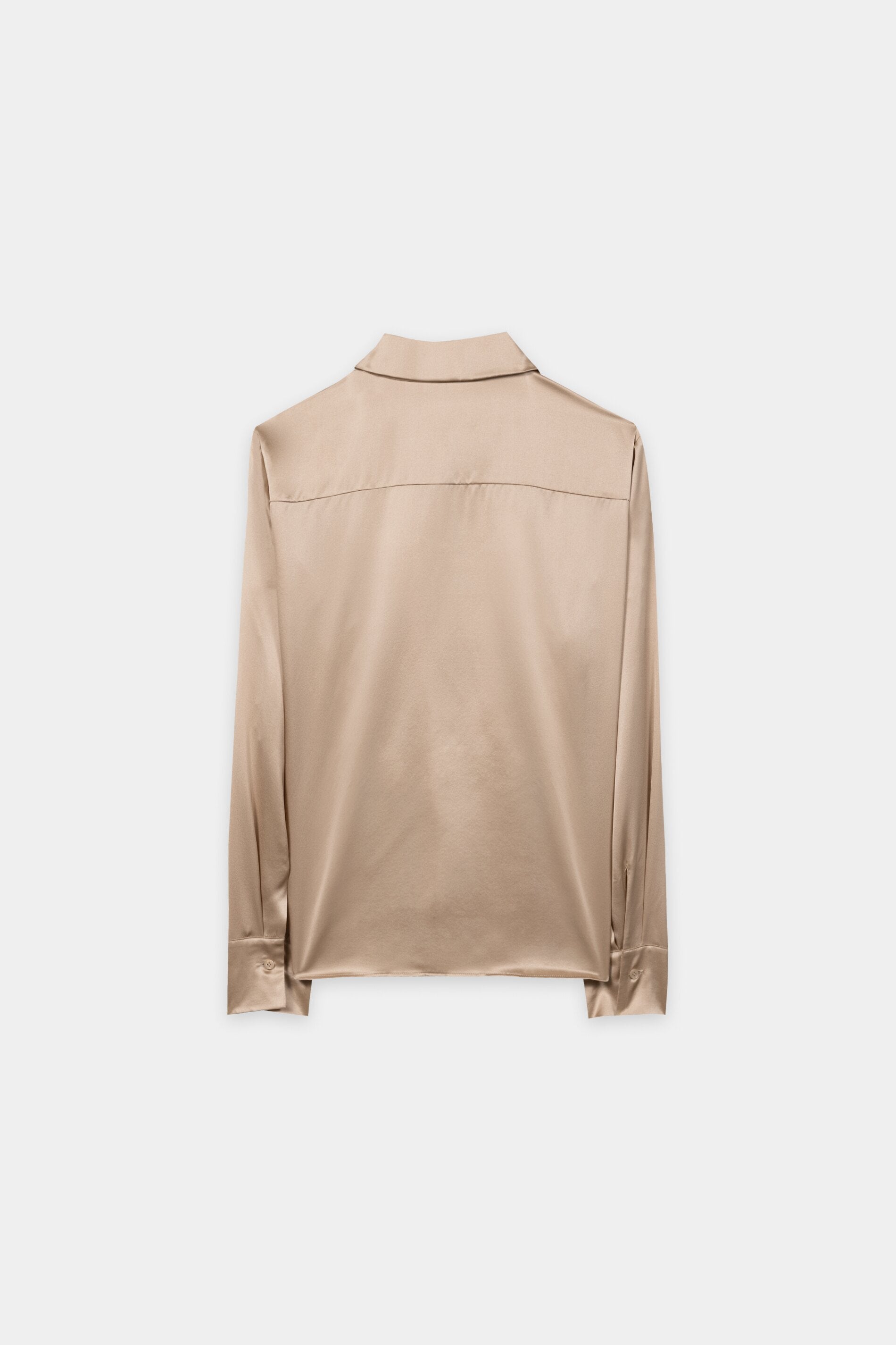 Langarm-Seidenbluse - cappuccino - Standard | Artikel Rück