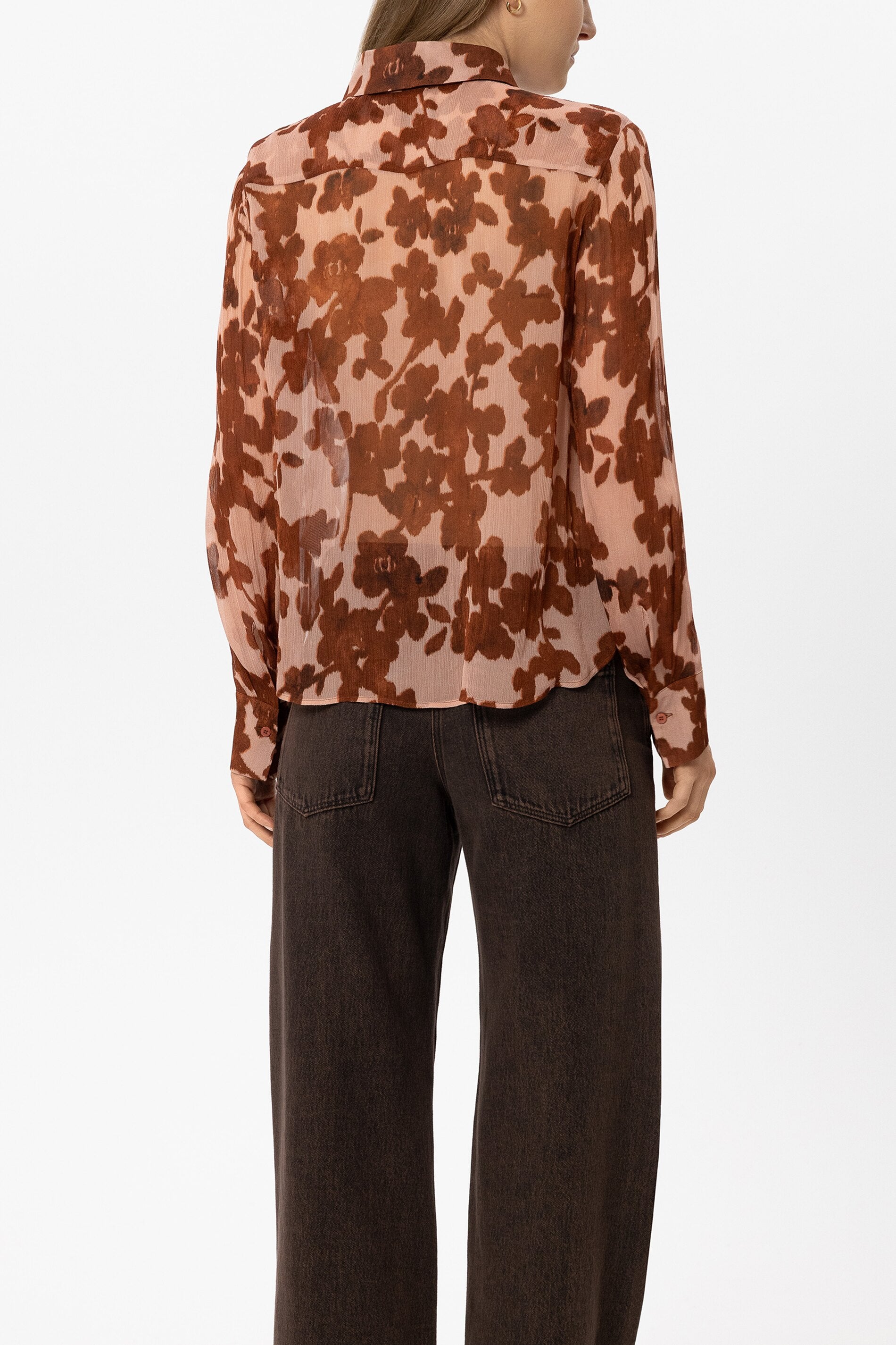 Bluse mit Flower-Print - multi - Standard | Model Rück