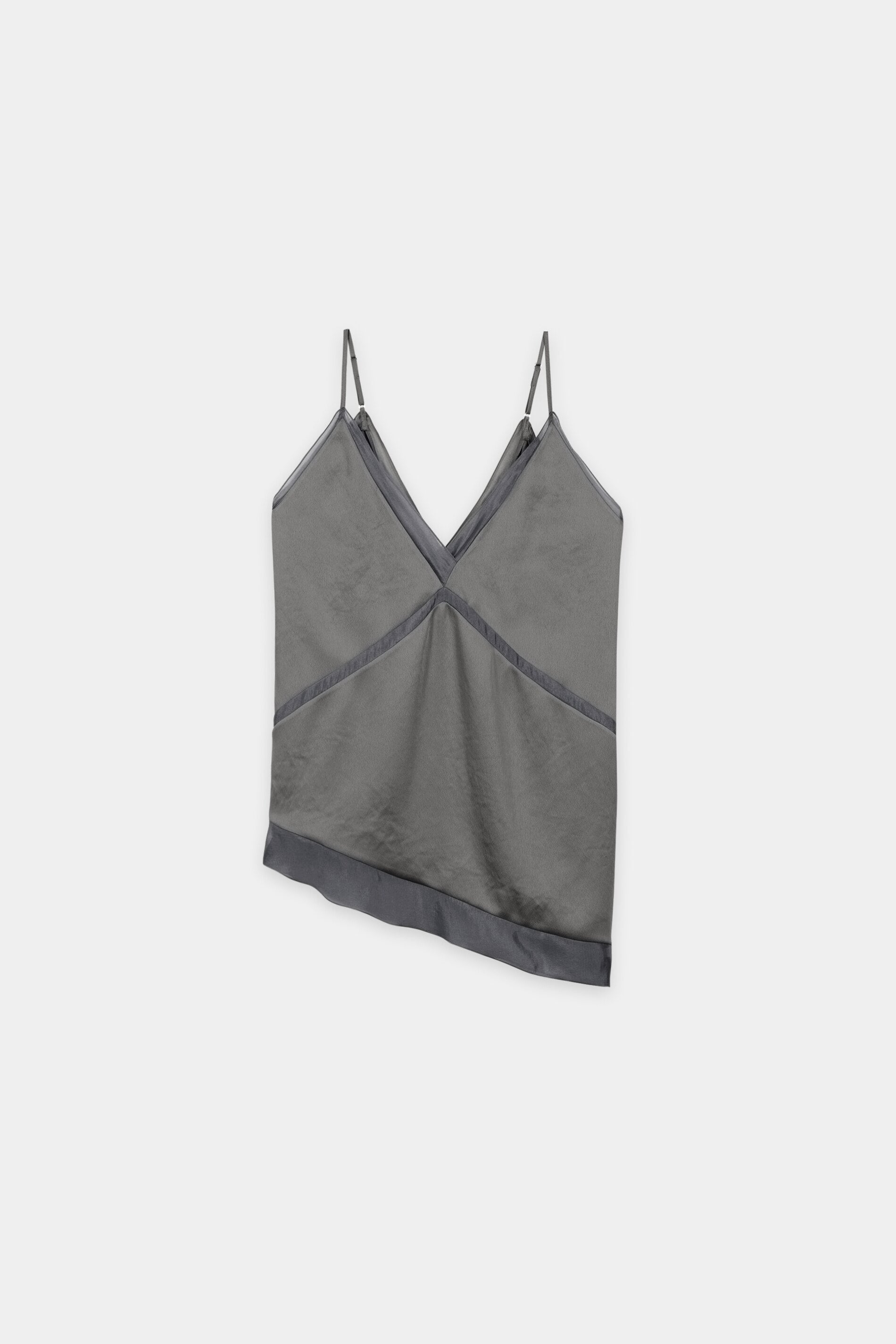 Satin-Organza-Top - heather grey - Standard | Artikel Front