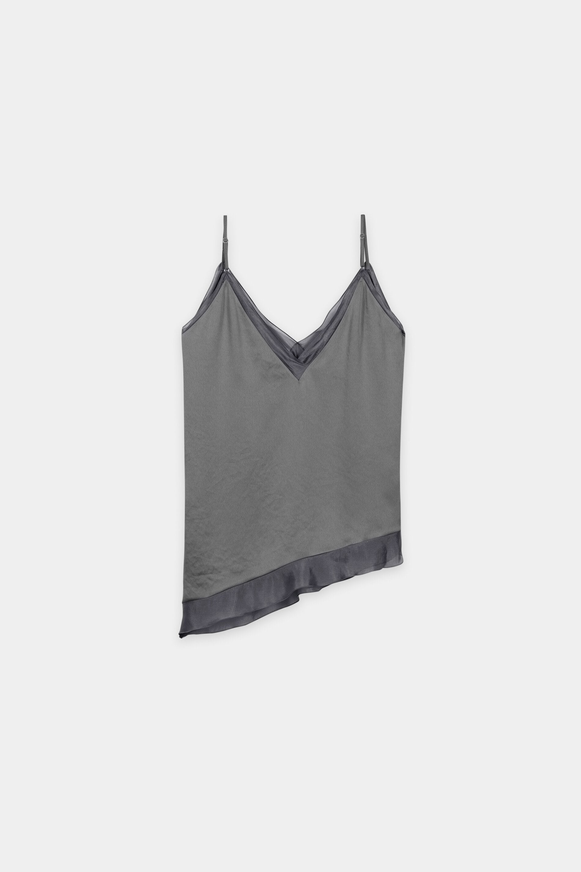 Satin-Organza-Top - heather grey - Standard | Artikel Rück