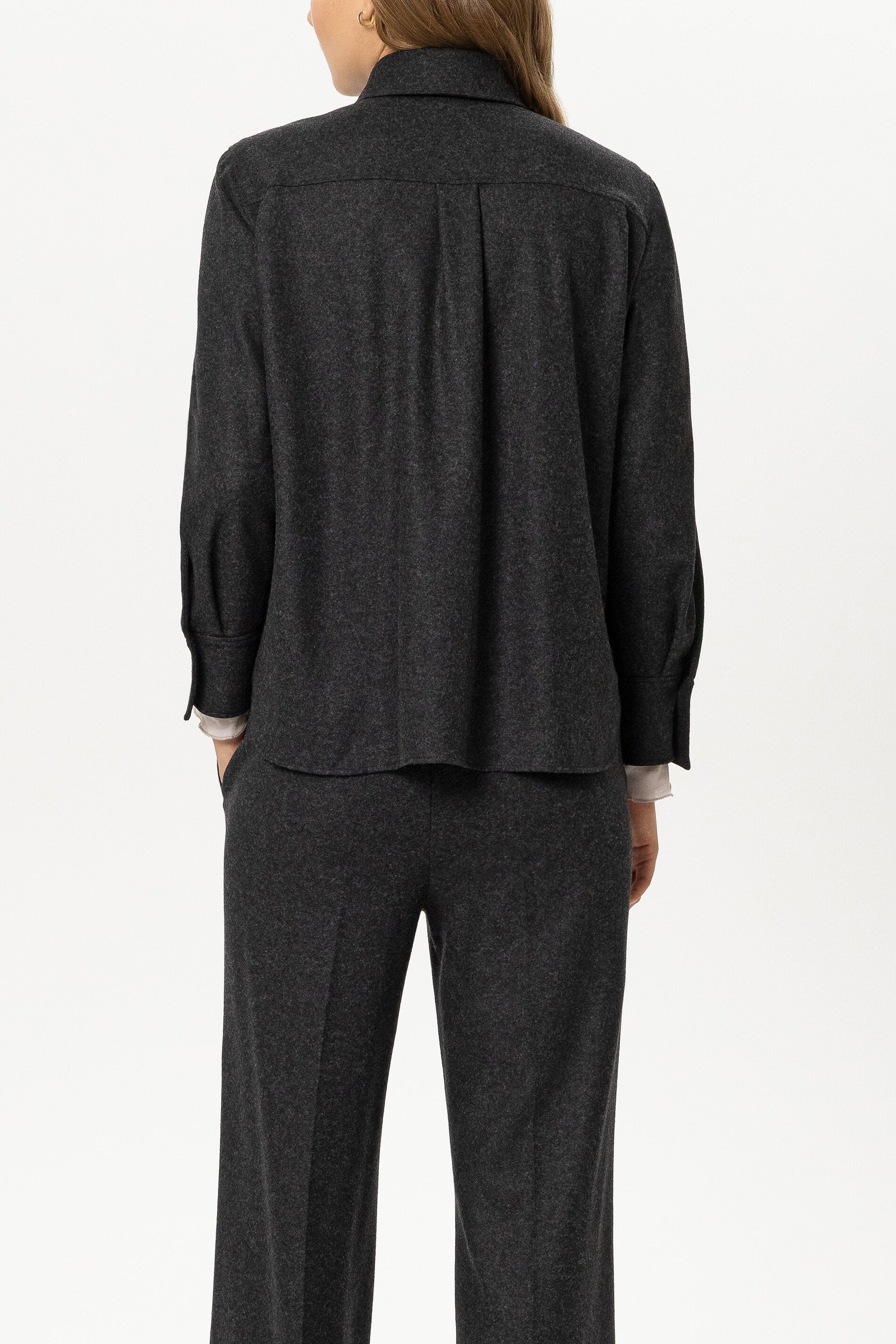 Flanell-Hemd - anthracite - Standard | Model Rück
