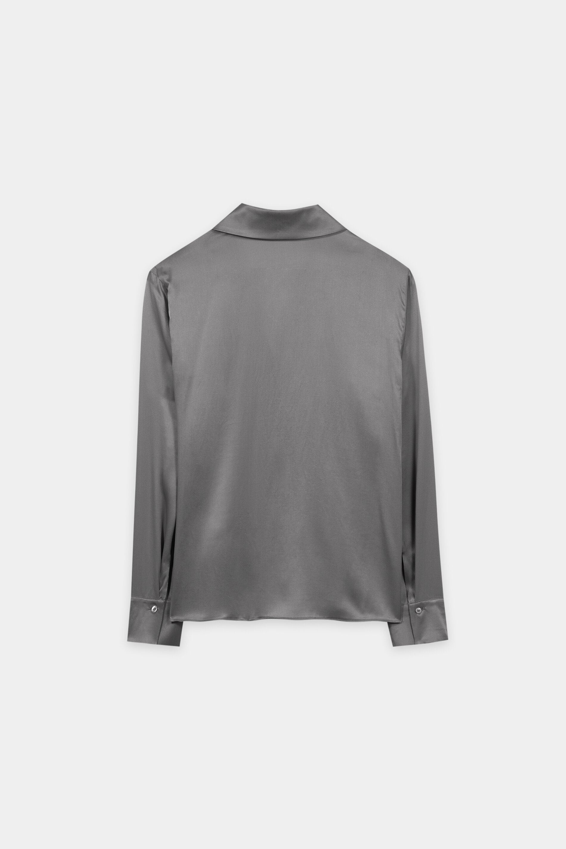 Hemdbluse aus Seiden-Mix - heather grey - Standard | Artikel Rück