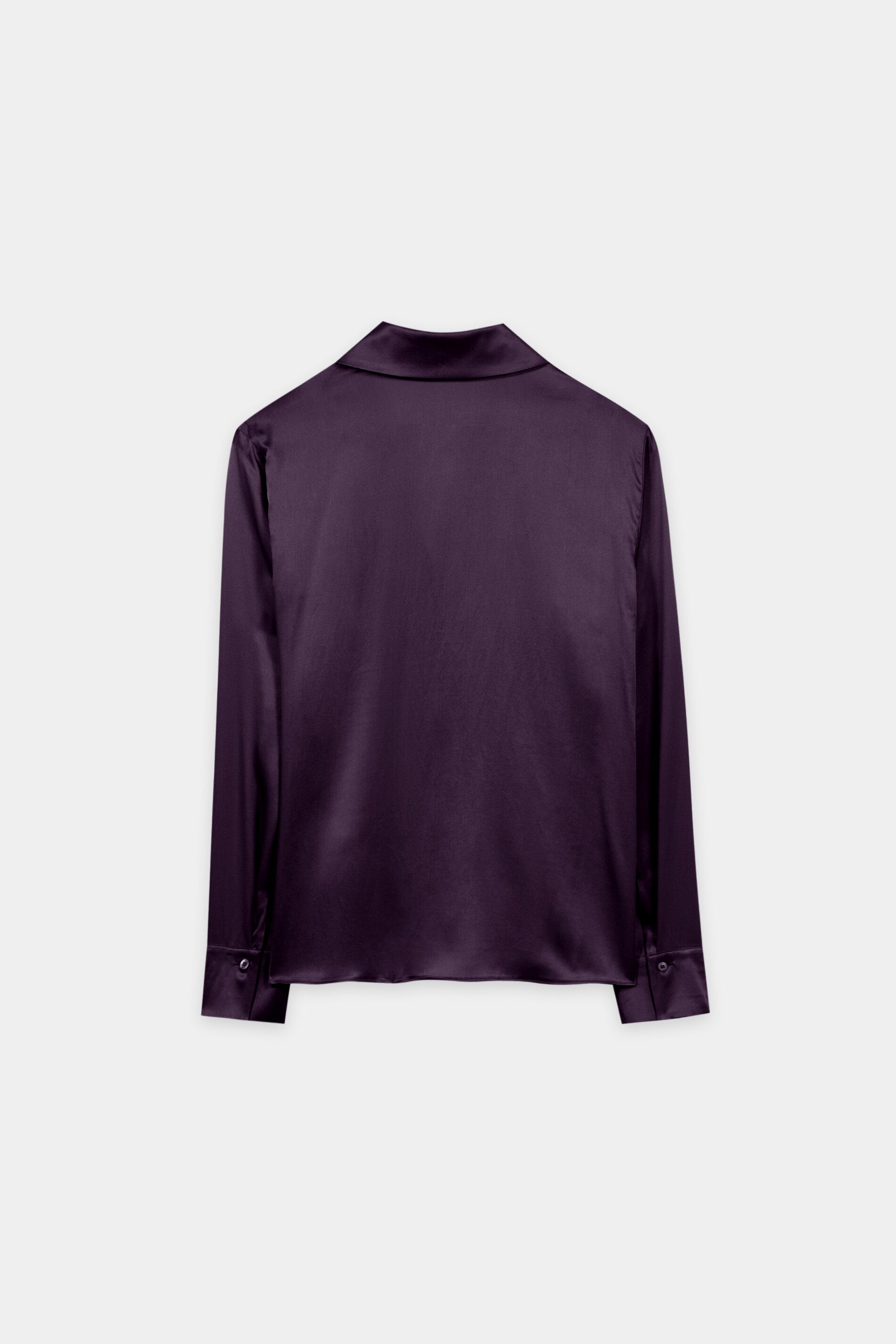 Hemdbluse aus Seiden-Mix - plum - Standard | Artikel Rück