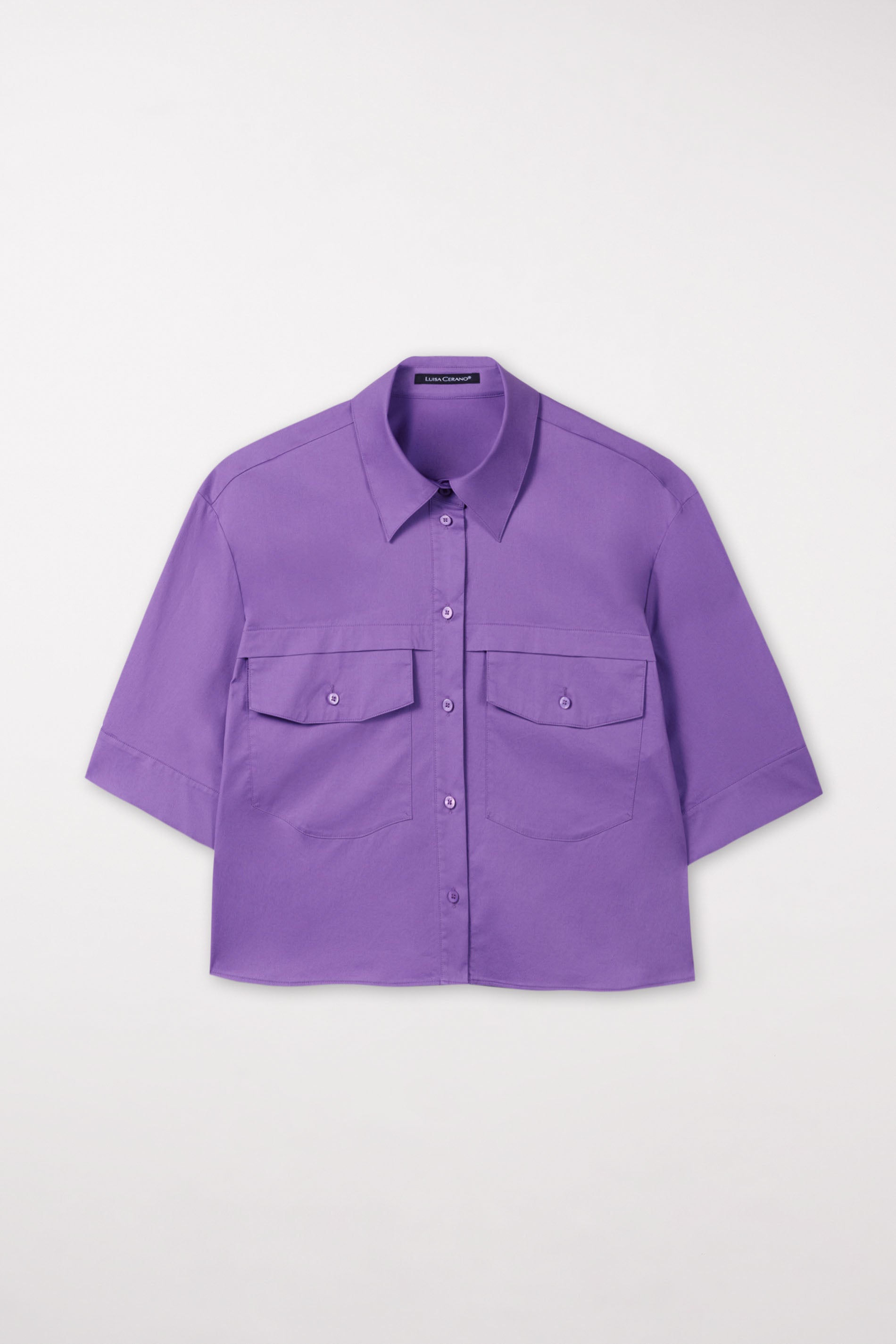 Bluse aus Gabardinestretch - soft purple - Standard | Artikel Front