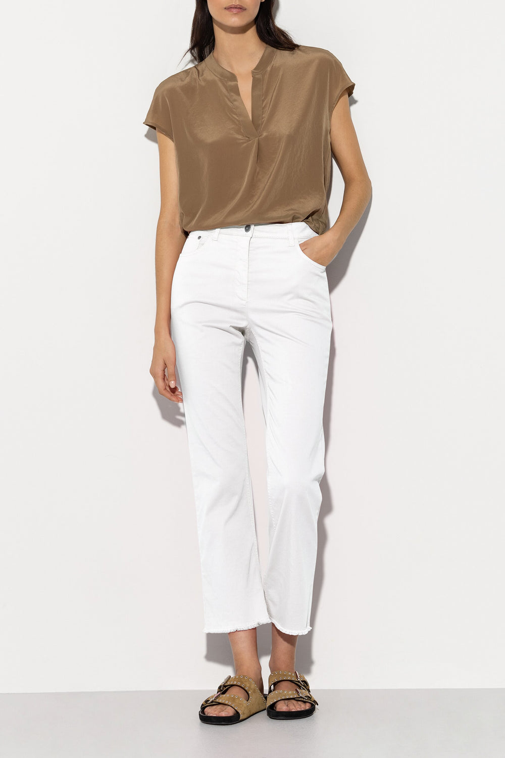 Tunika mit Poloblende - tobacco - Standard