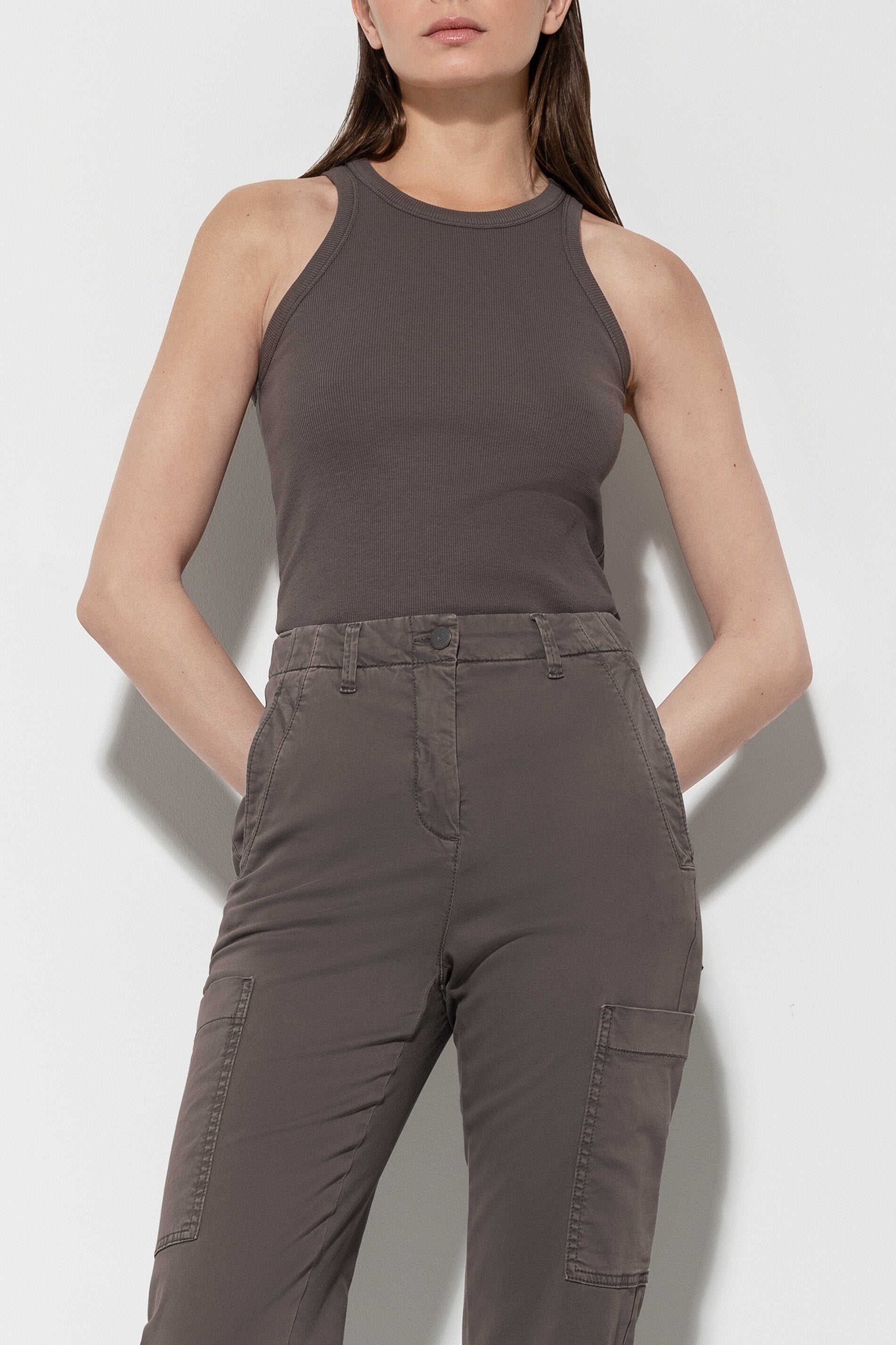 Basic-Tanktop - taupe - Standard | Model Front
