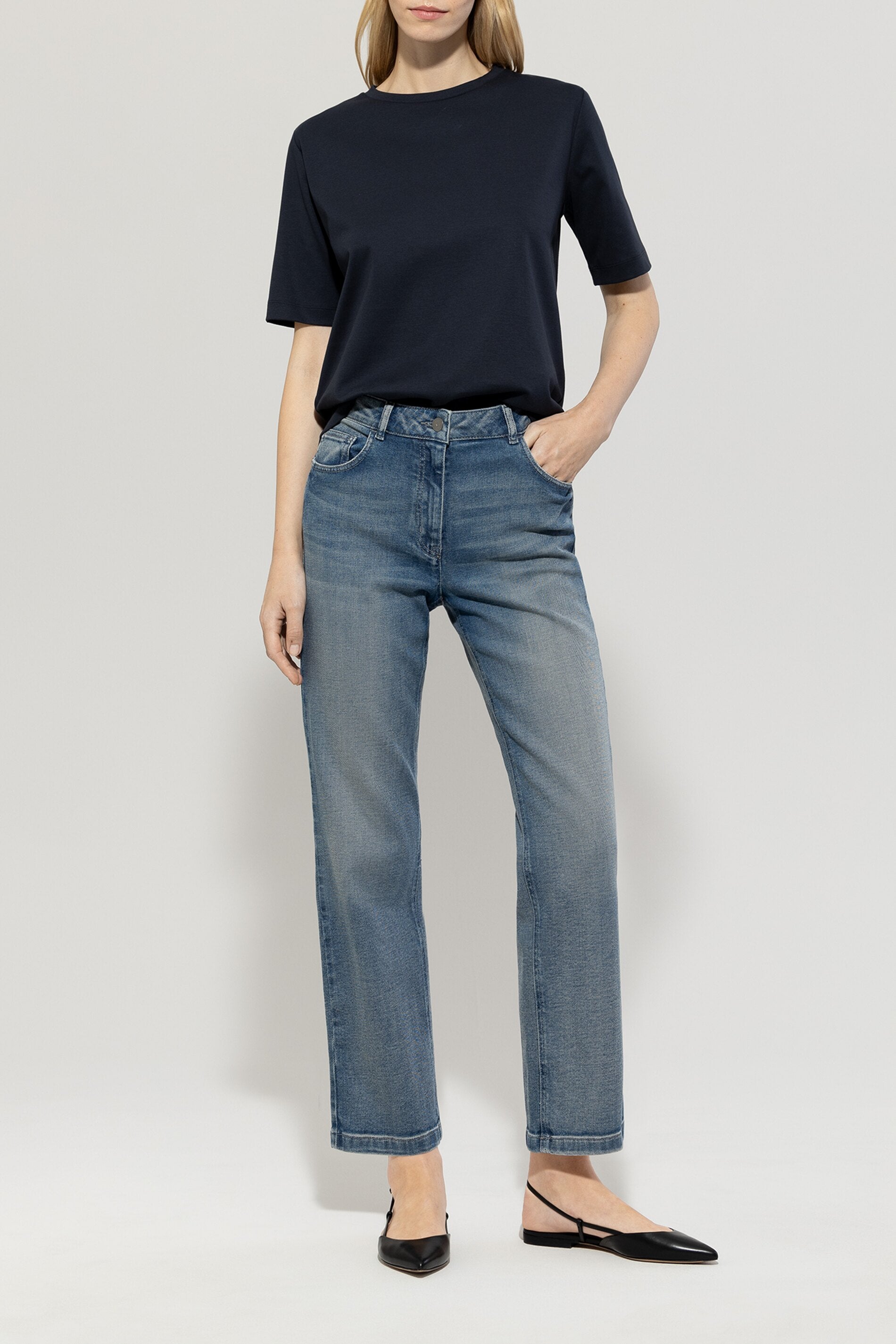 Basic-T-Shirt - dark navy - Standard | Model Front