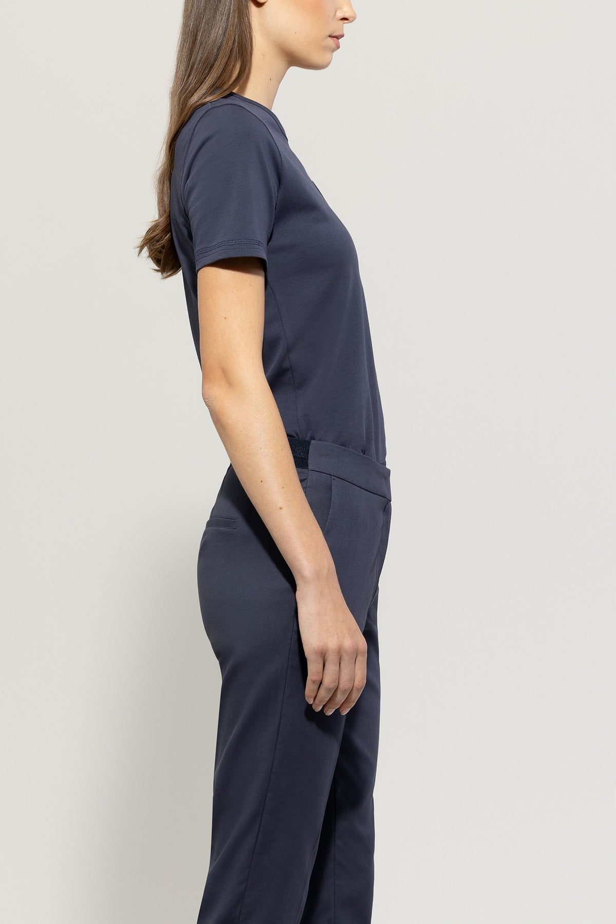 T-Shirt mit Logo-Applikation - jeans blue - Standard | Model Seite