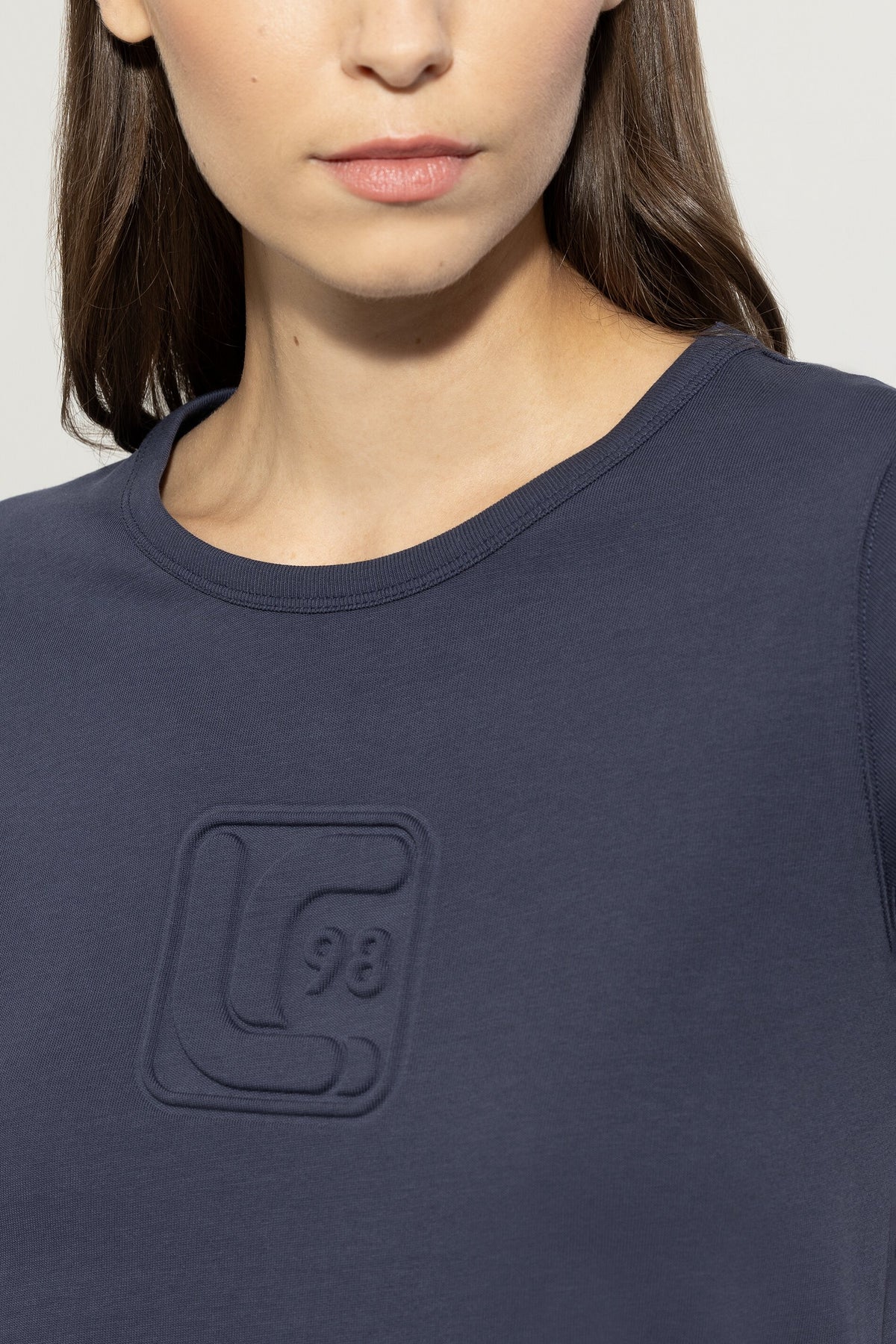 T-Shirt mit Logo-Applikation - jeans blue - Standard | Model Detail