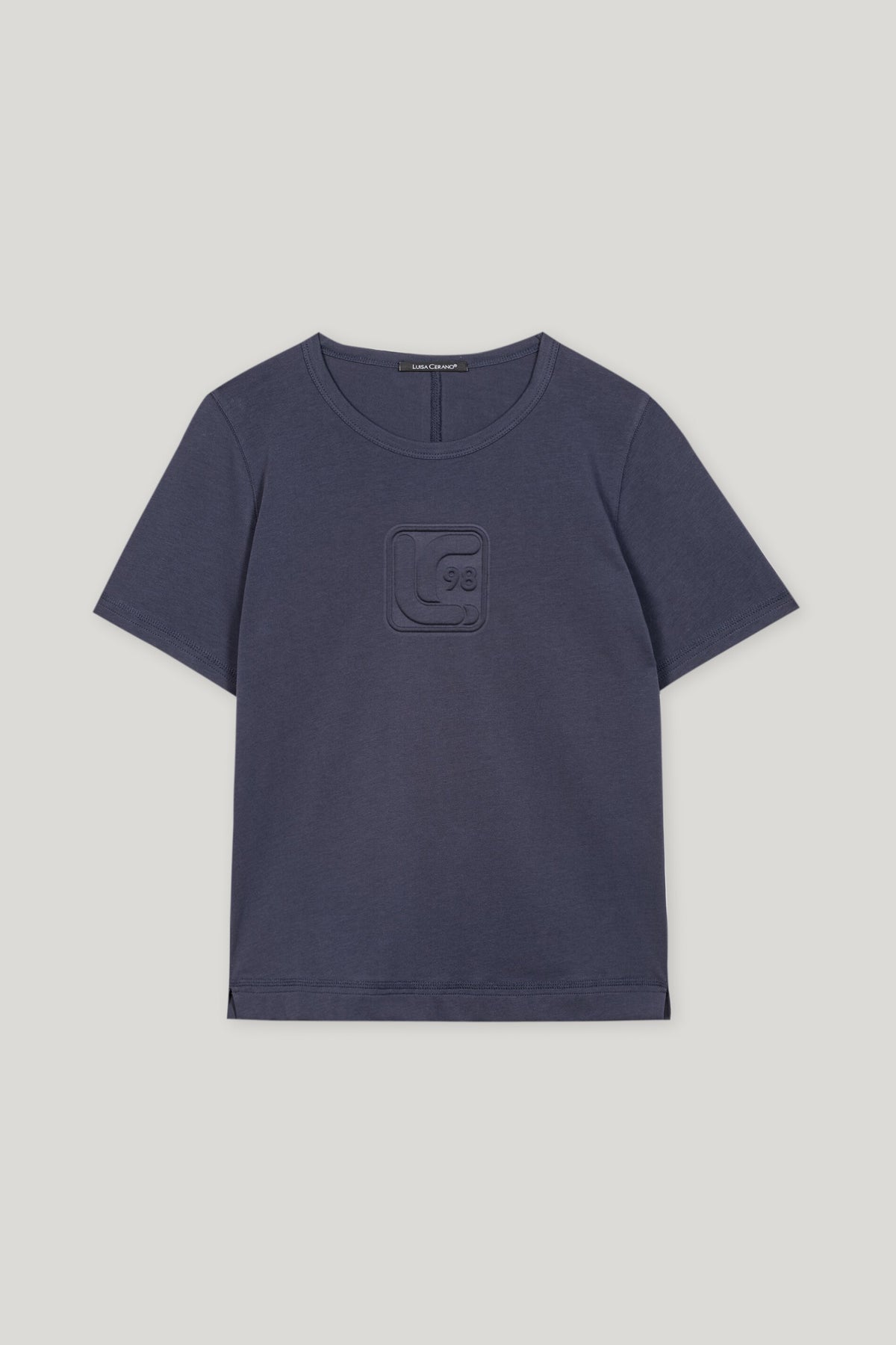 T-Shirt mit Logo-Applikation - jeans blue - Standard | Artikel Front