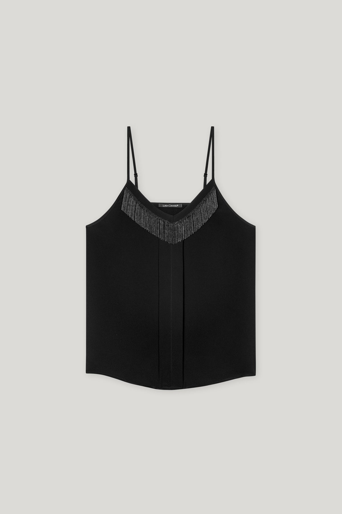 Camisole-Top mit Fransen - deep black - Standard | Artikel Front