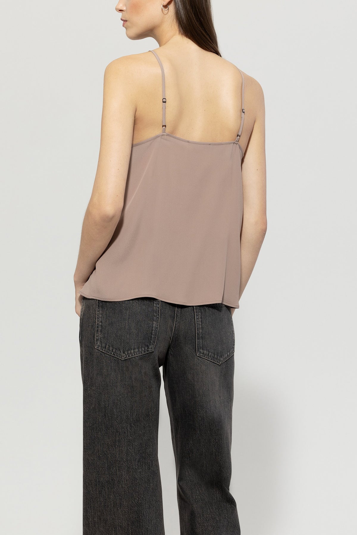 Camisole-Top mit Fransen - mushroom - Standard | Model Rück