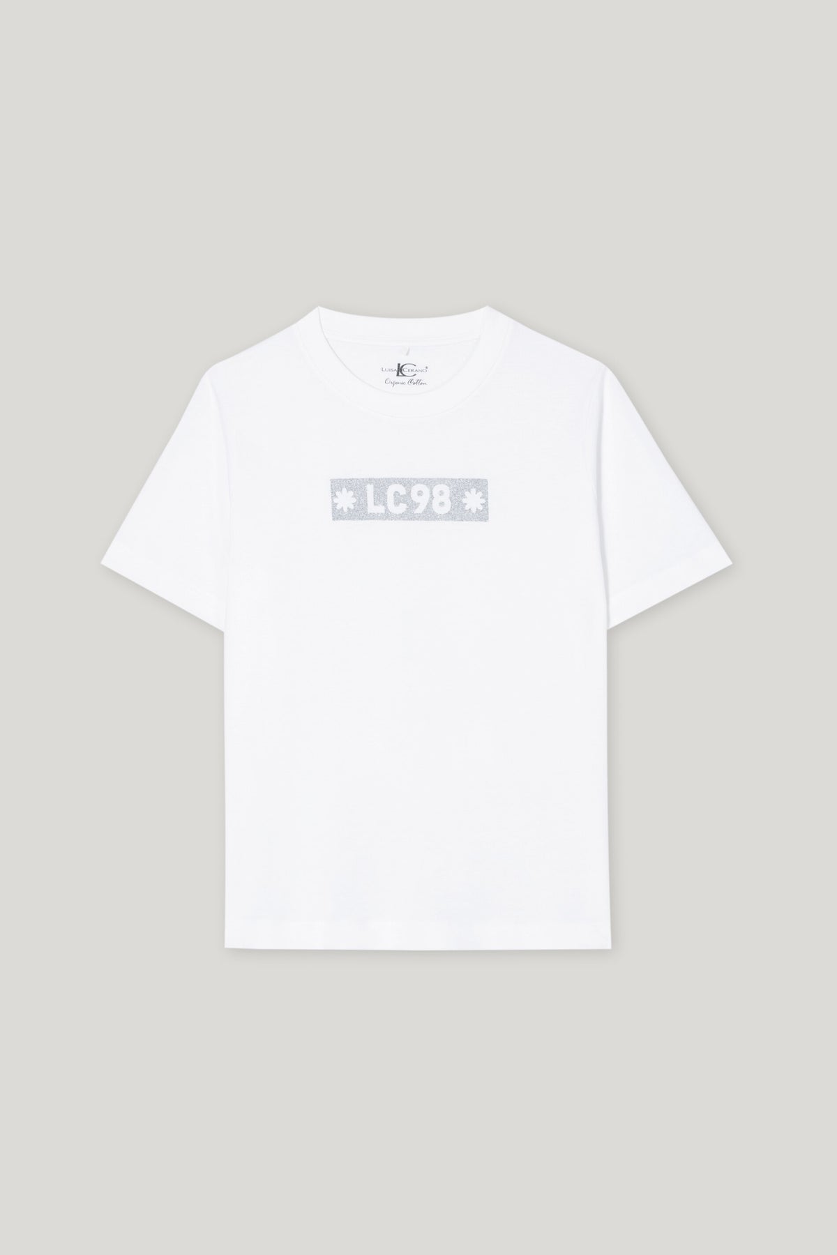 T-Shirt mit Glitter-Print - bleached white - Standard | Artikel Front