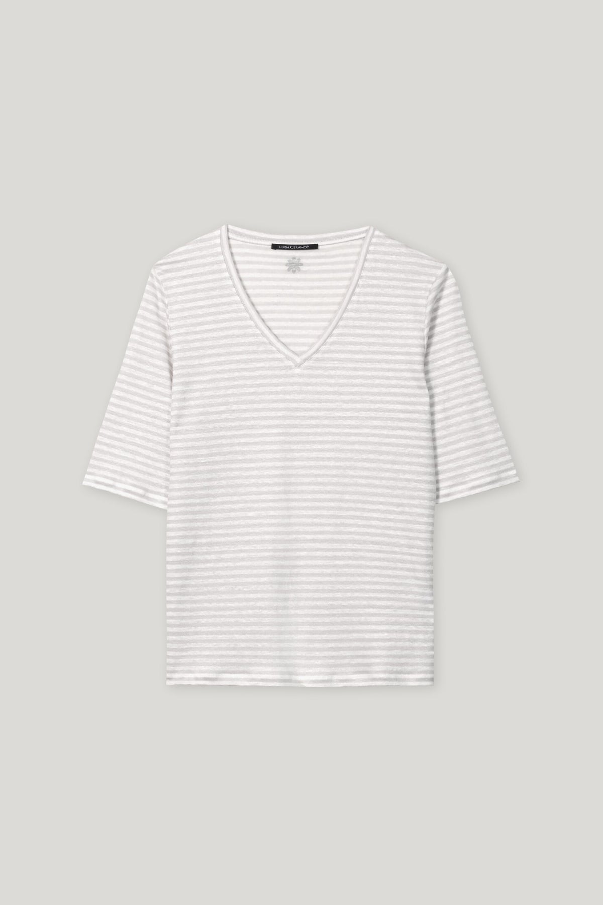 Leinen-Ringel-Shirt - silver grey - Standard | Artikel Front