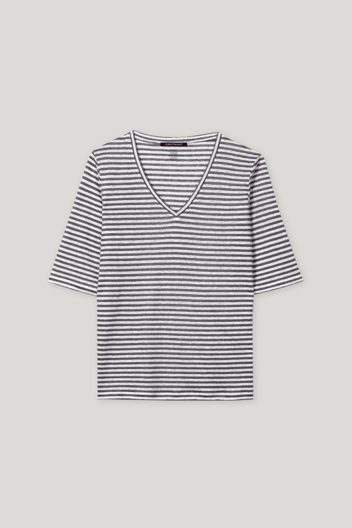 Leinen-Ringel-Shirt - cool grey - Standard | Artikel Front