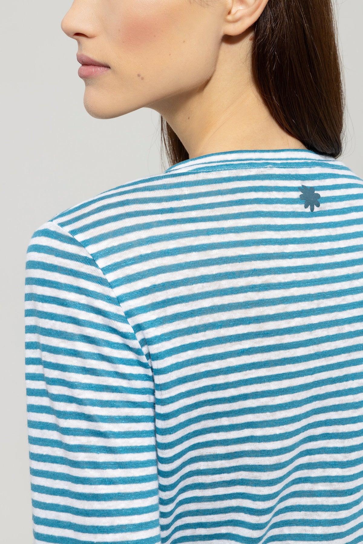 Leinen-Ringel-Shirt - turquoise - Standard | Model Detail
