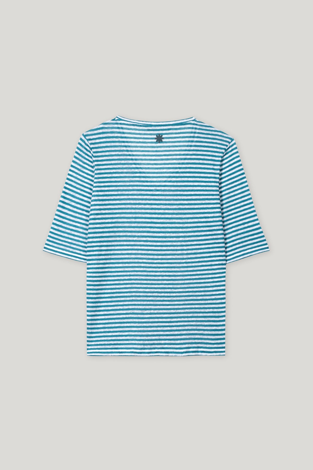 Leinen-Ringel-Shirt - turquoise - Standard | Artikel Rück