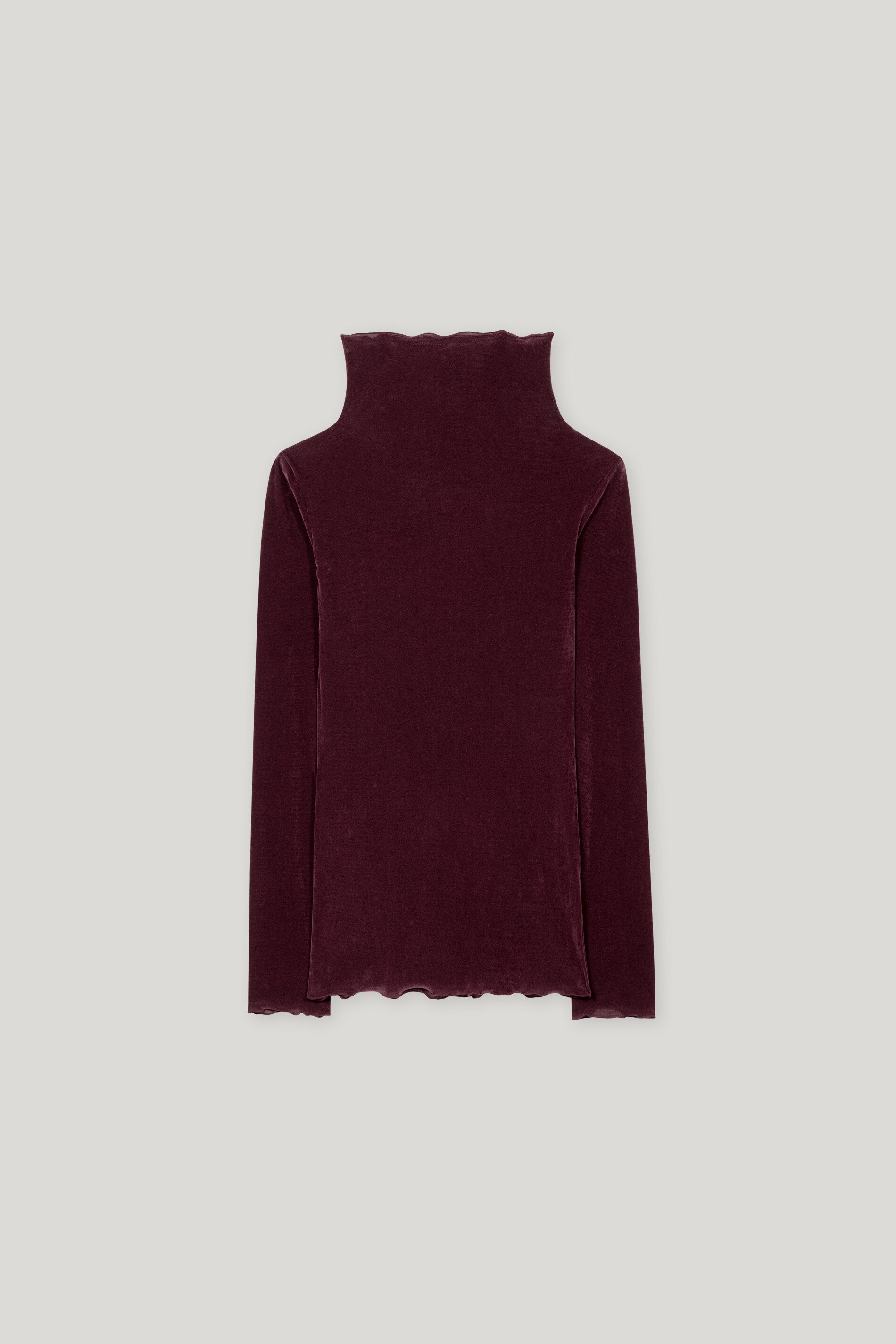 Rollkragen-Samt-Shirt - burgundy - Standard | Artikel Front