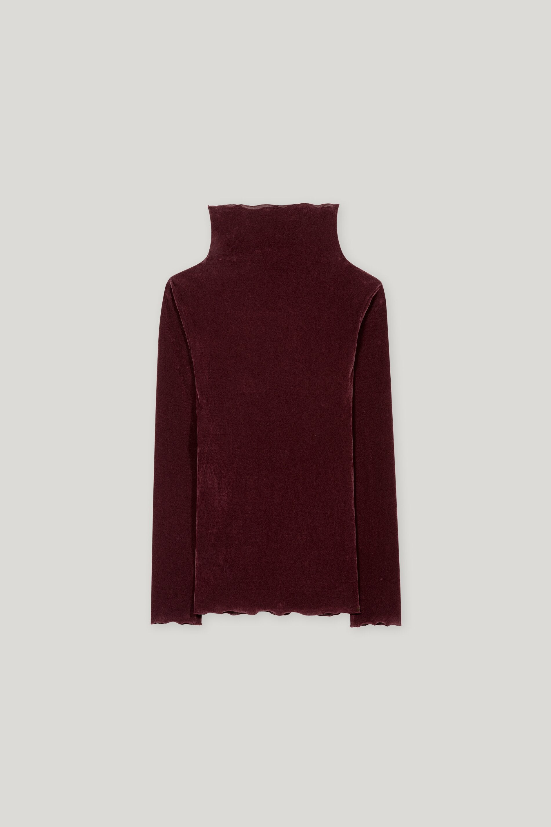 Rollkragen-Samt-Shirt - burgundy - Standard | Artikel Rück