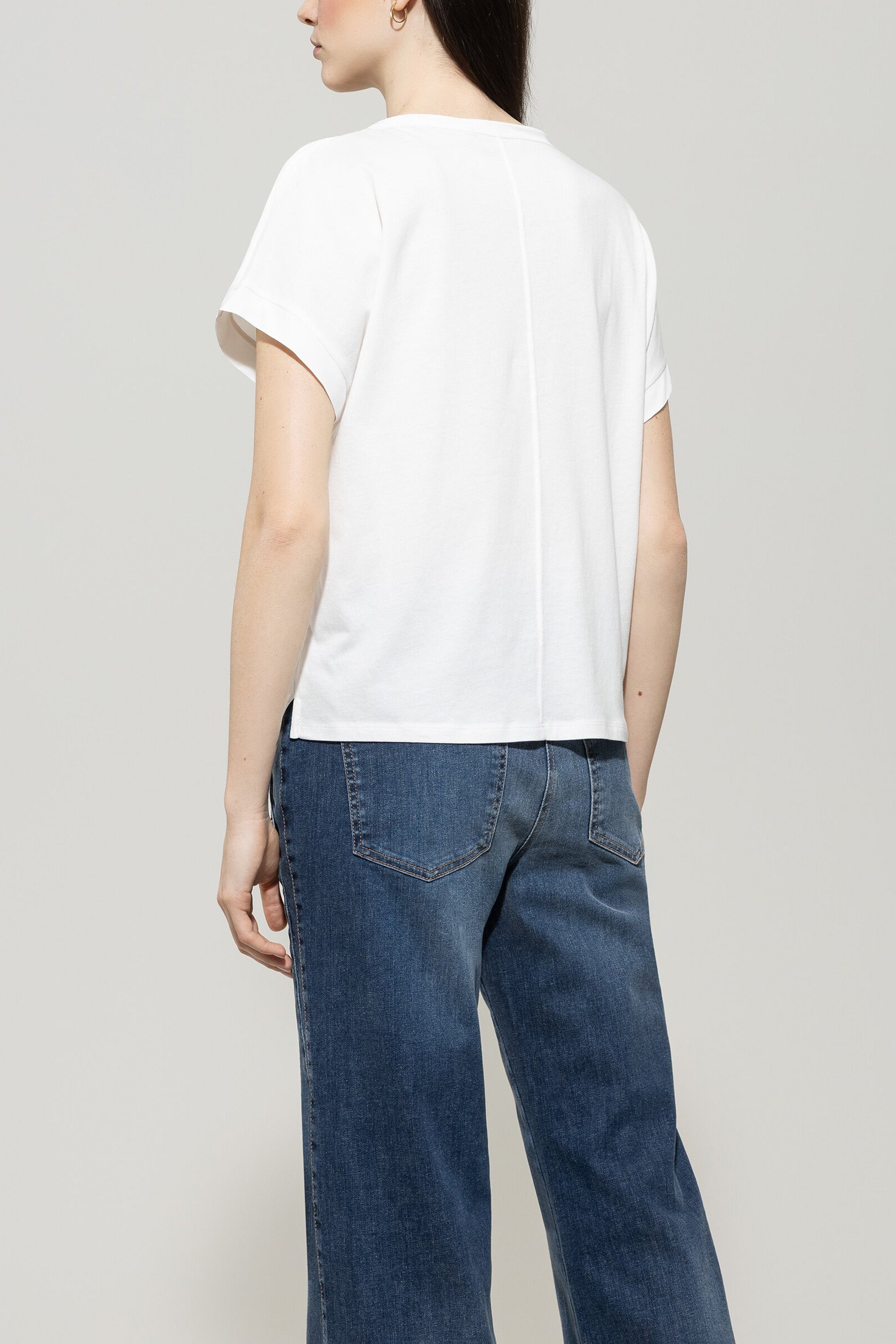 Shirt aus Seiden-Mix - off white - Standard | Model Rück