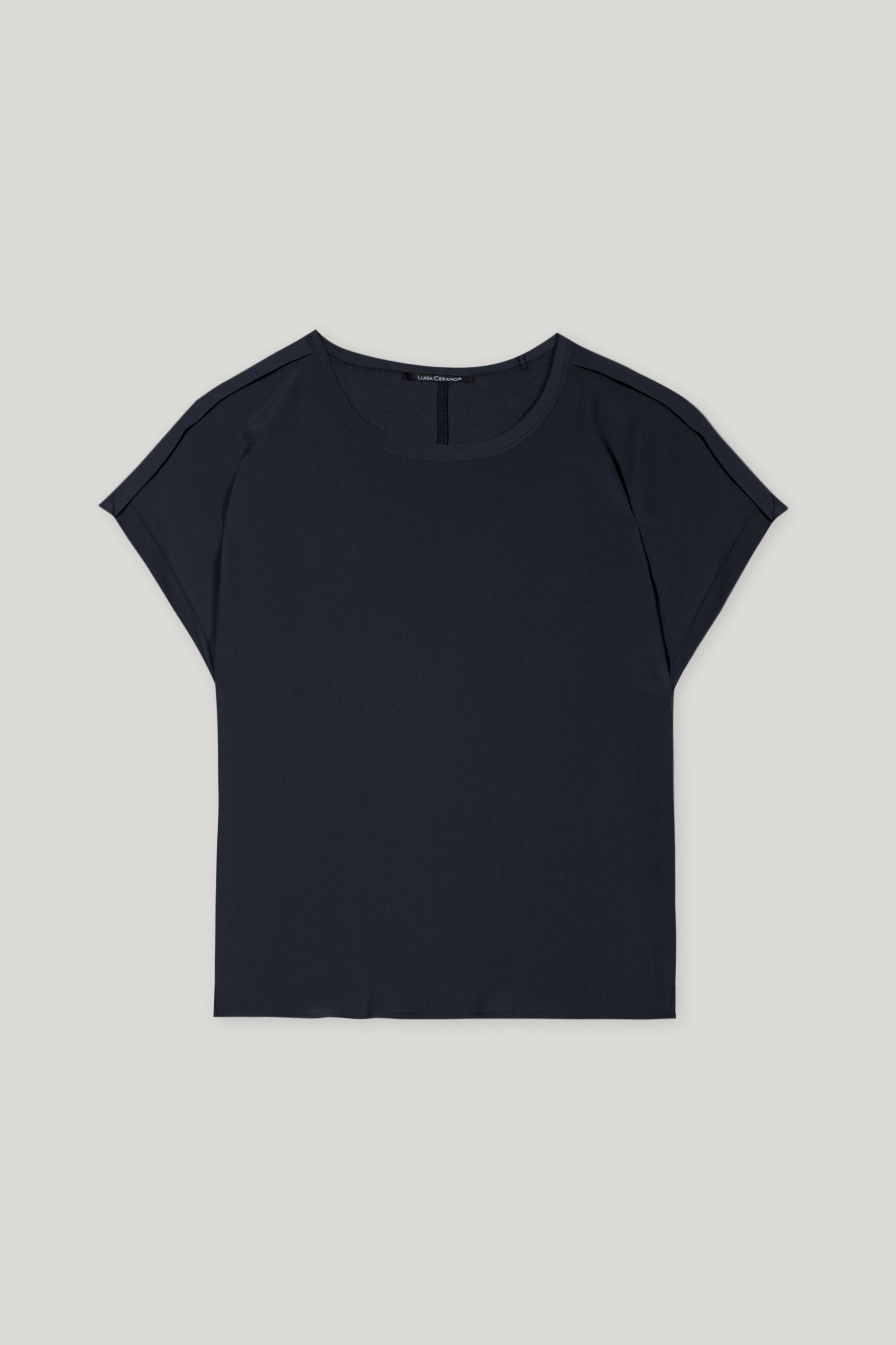 Shirt aus Seiden-Mix - dark blue - Standard | Artikel Front