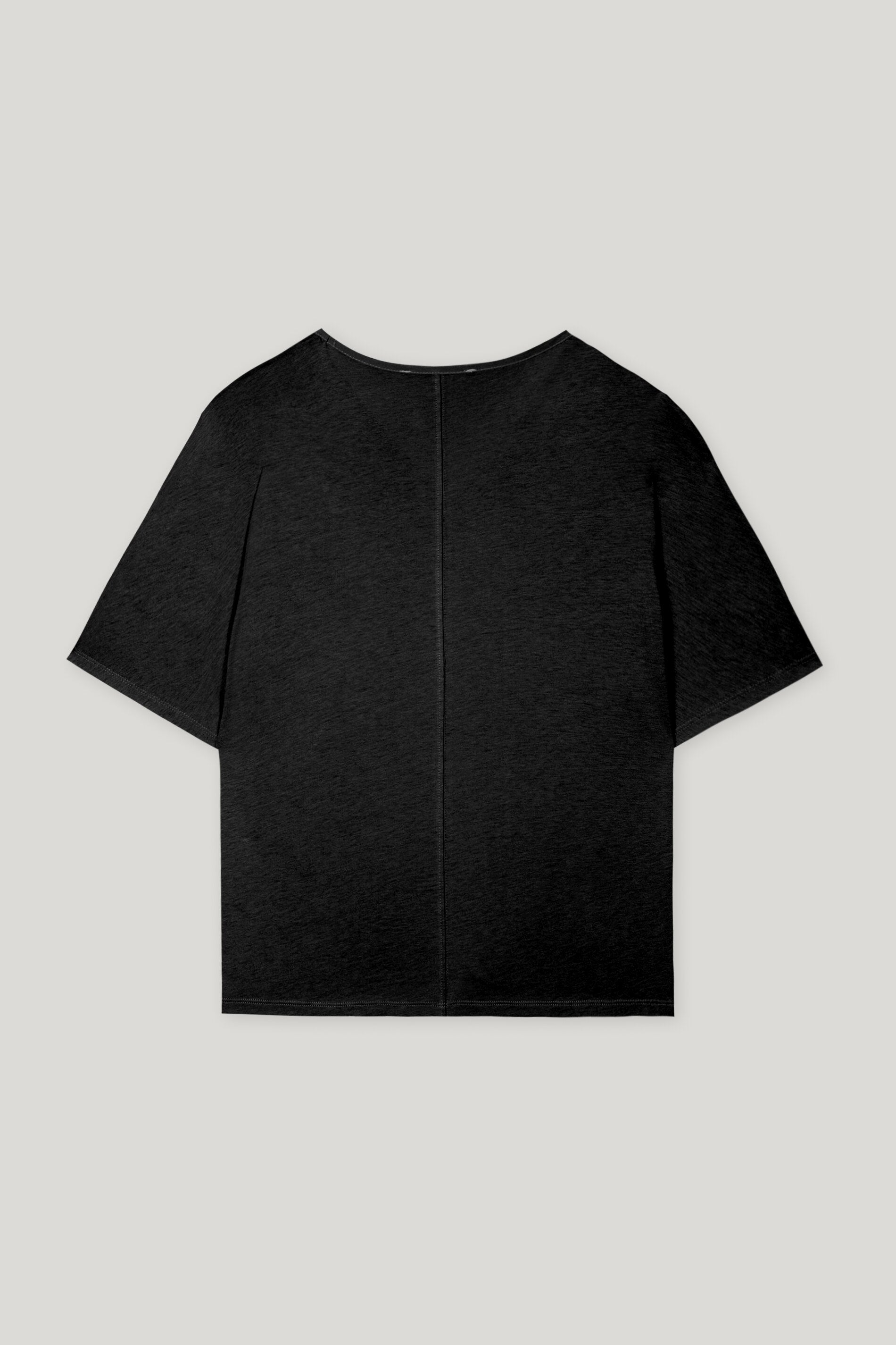 Shirt mit V-Neck - deep black - mit Band | Artikel Rück