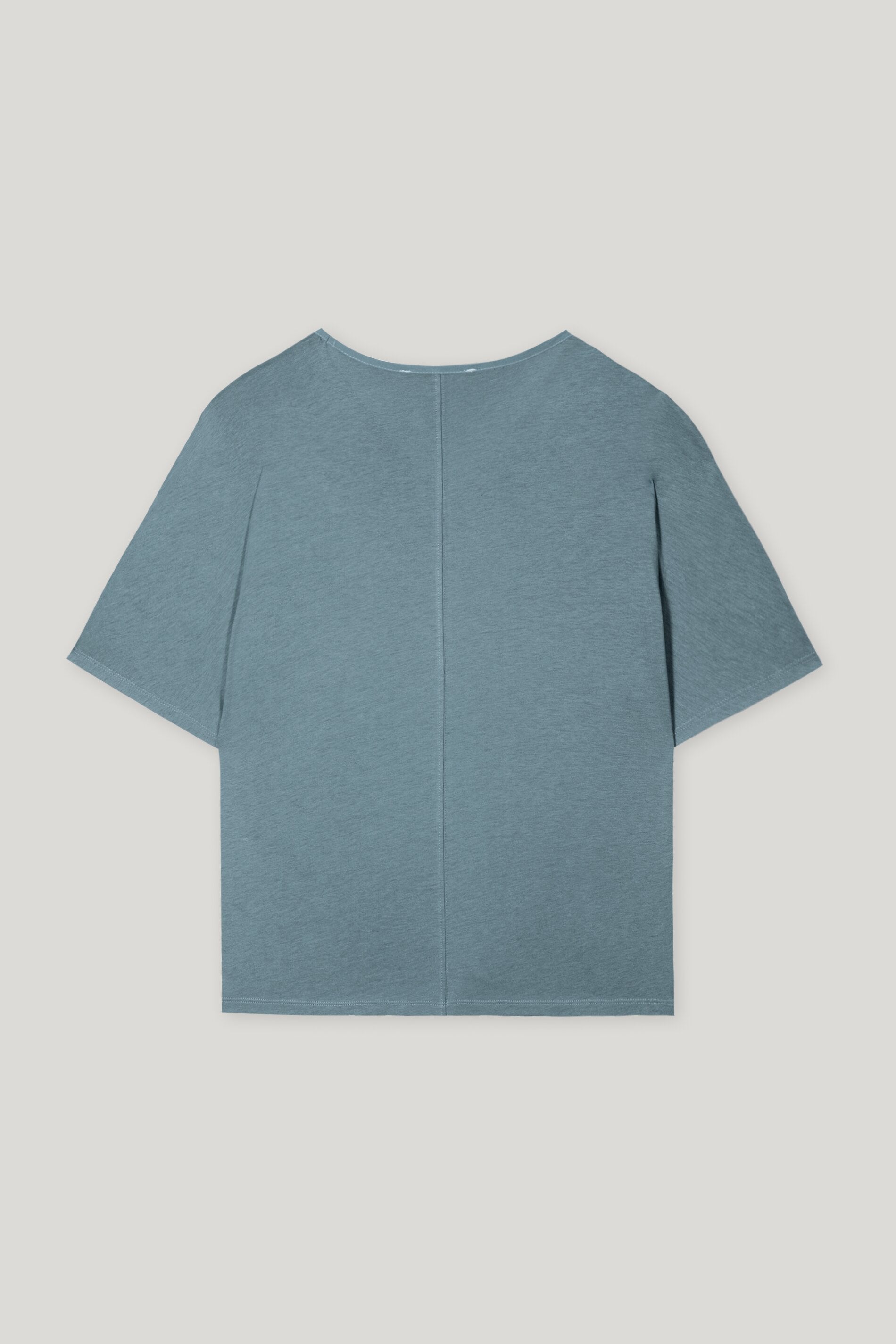 Shirt mit V-Neck - greyish blue - mit Band | Artikel Rück