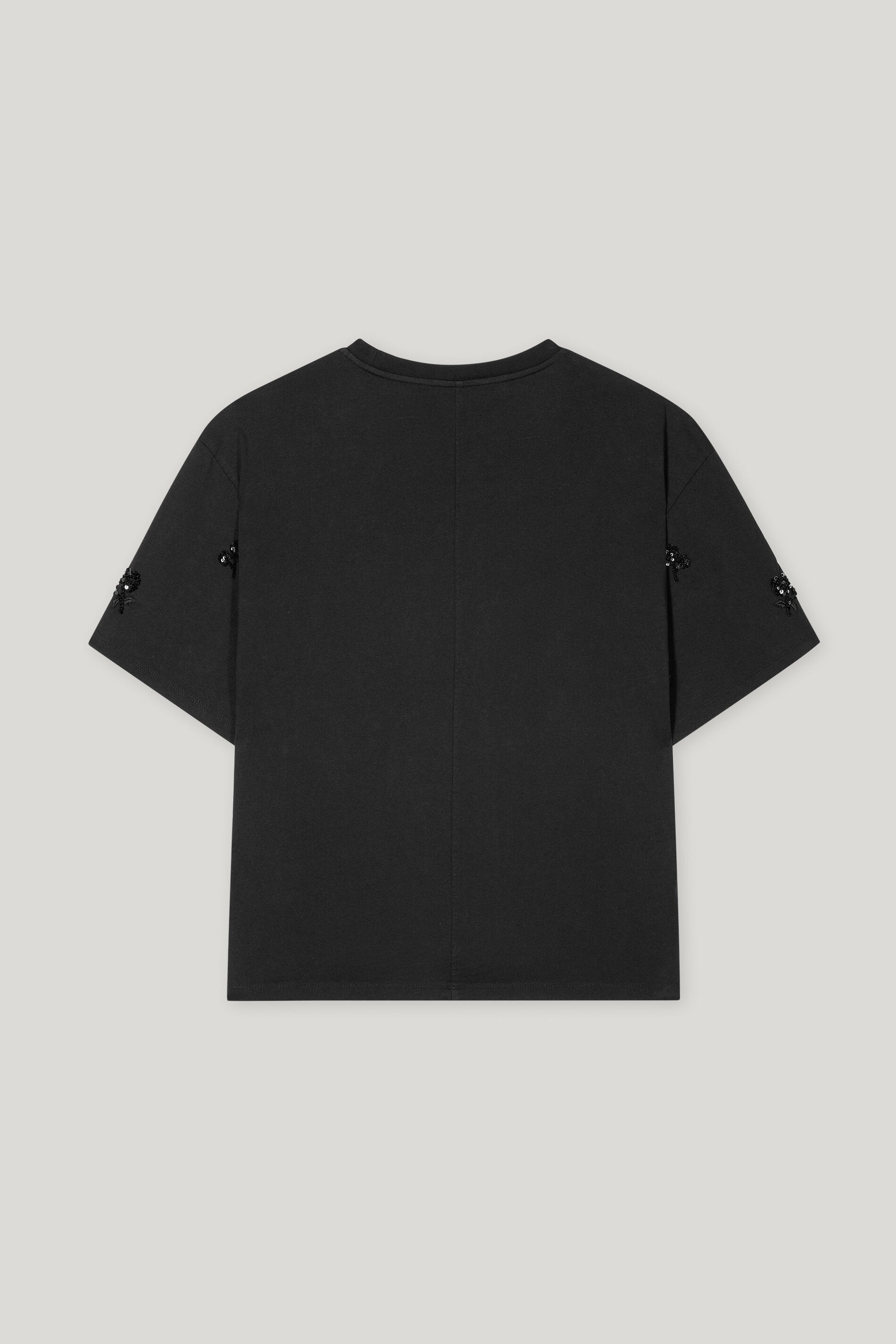 Shirt mit Pailletten-Stickerei - deep black - Standard | Artikel Rück