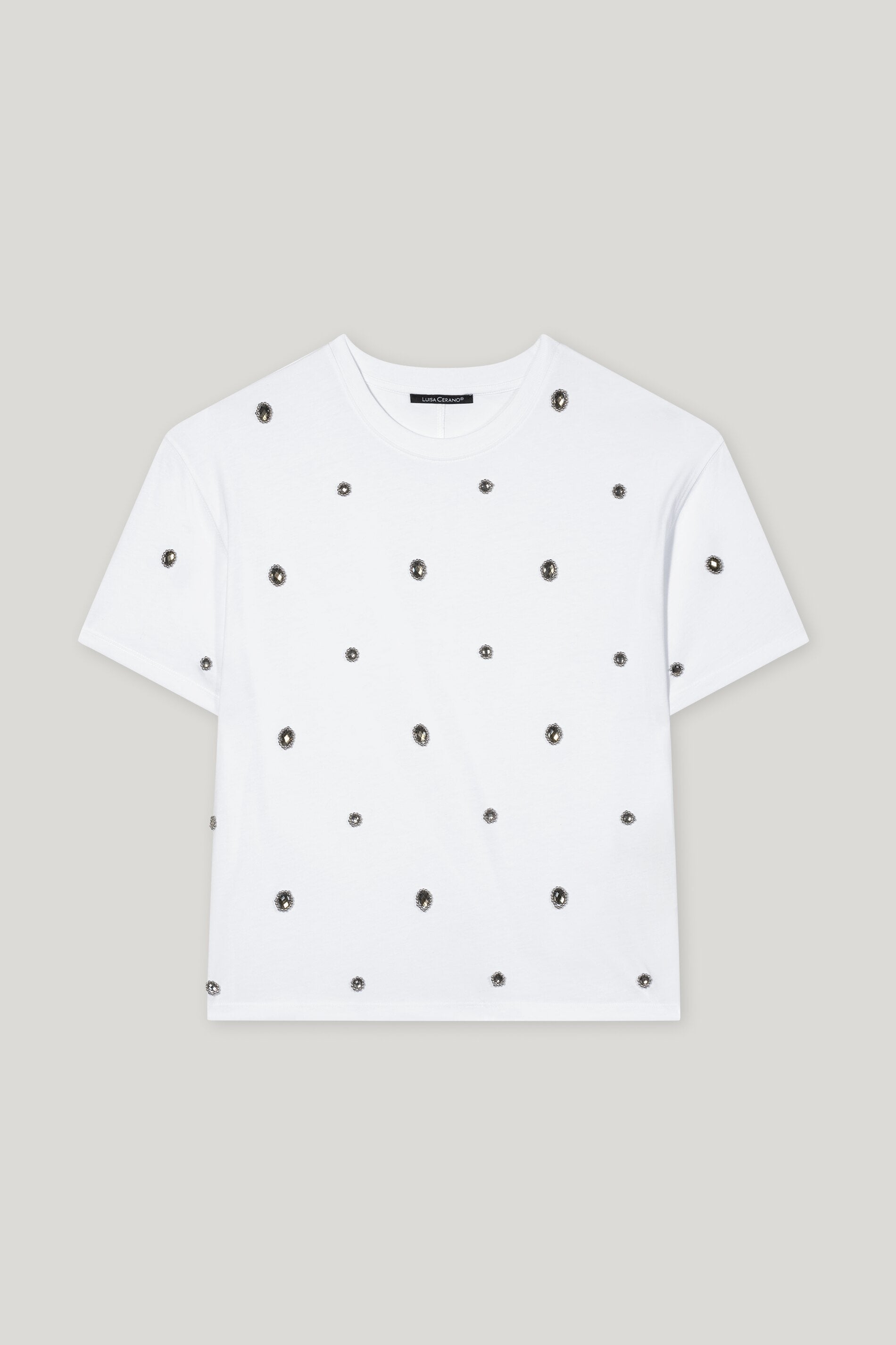 T-Shirt mit Perlendetails - bleached white - Standard | Artikel Front