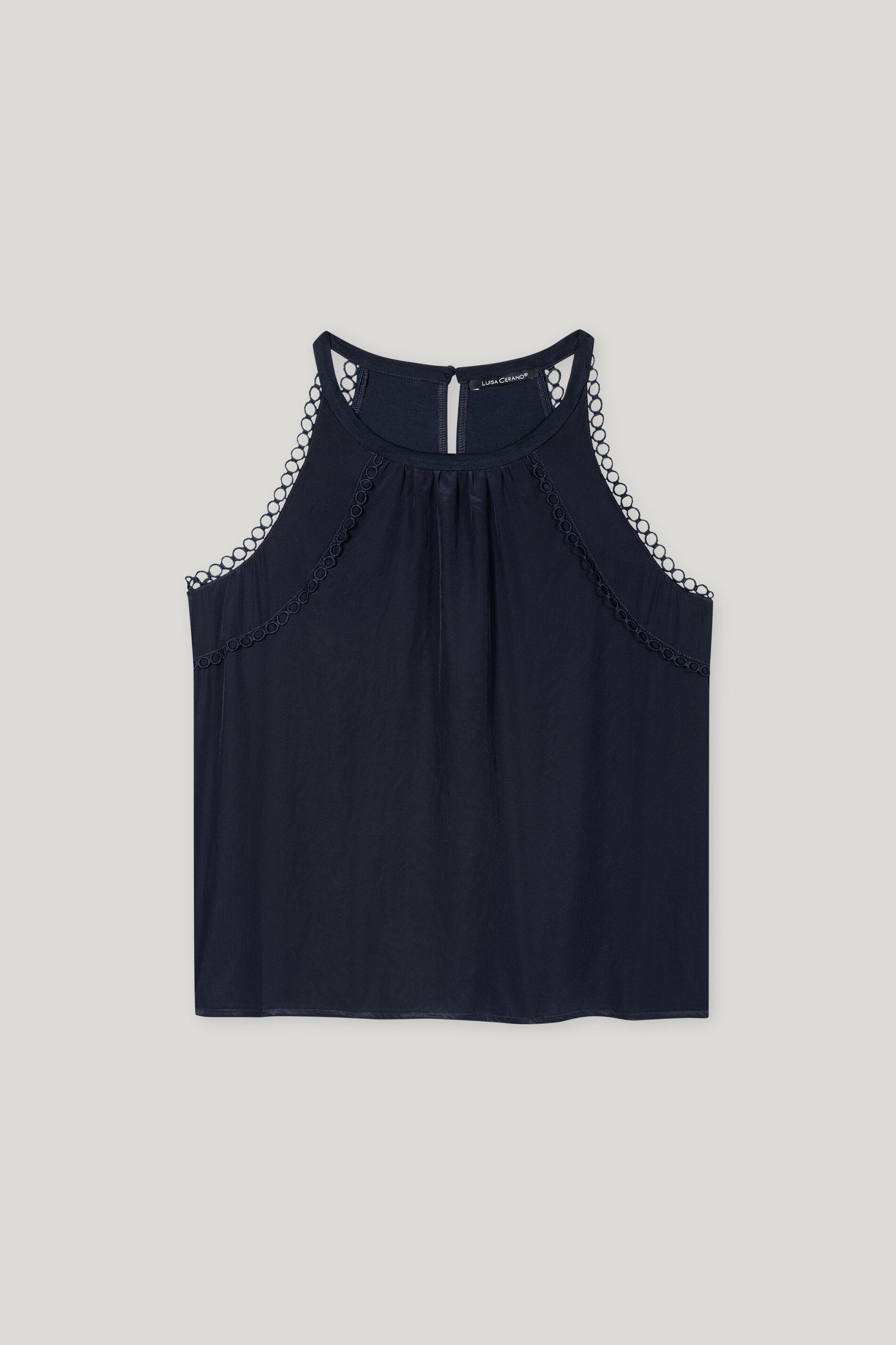 Neckholder-Top mit Zierdetails - dark blue - Standard | Artikel Front