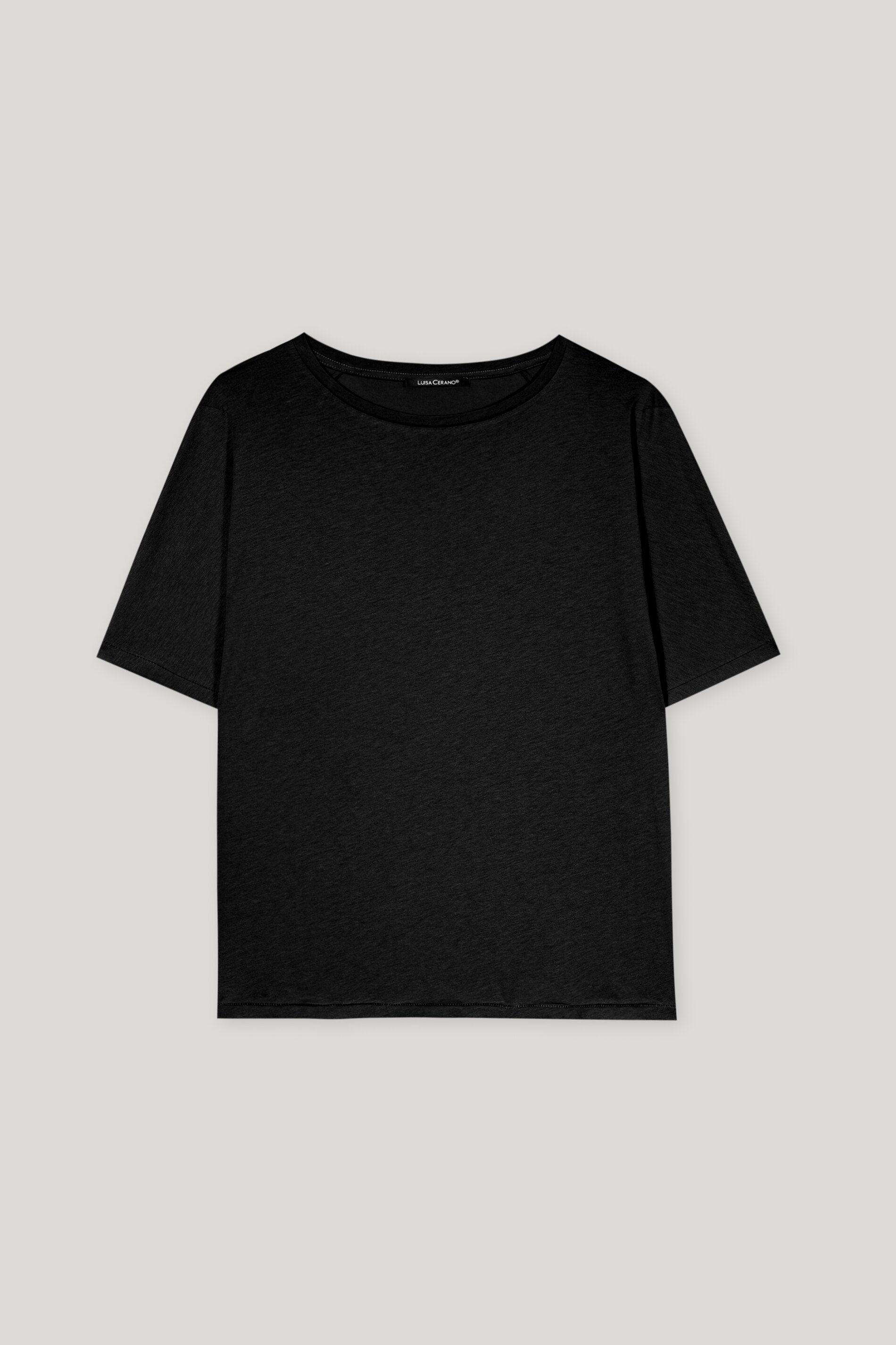 T-Shirt aus Baumwoll-Mix - deep black - Standard | Artikel Front