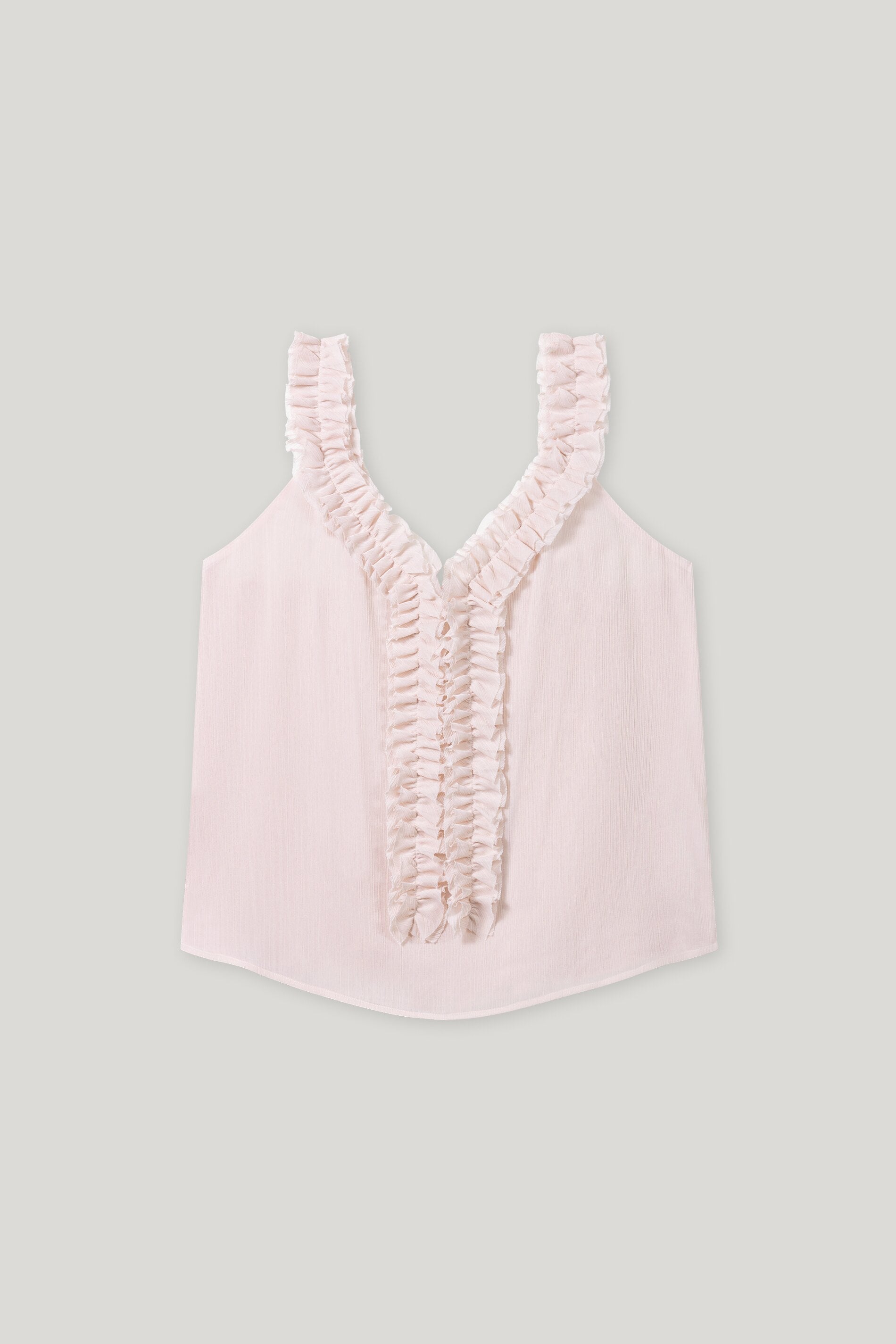 Rüschen-Camisole-Top - creamy powder - Standard | Artikel Front