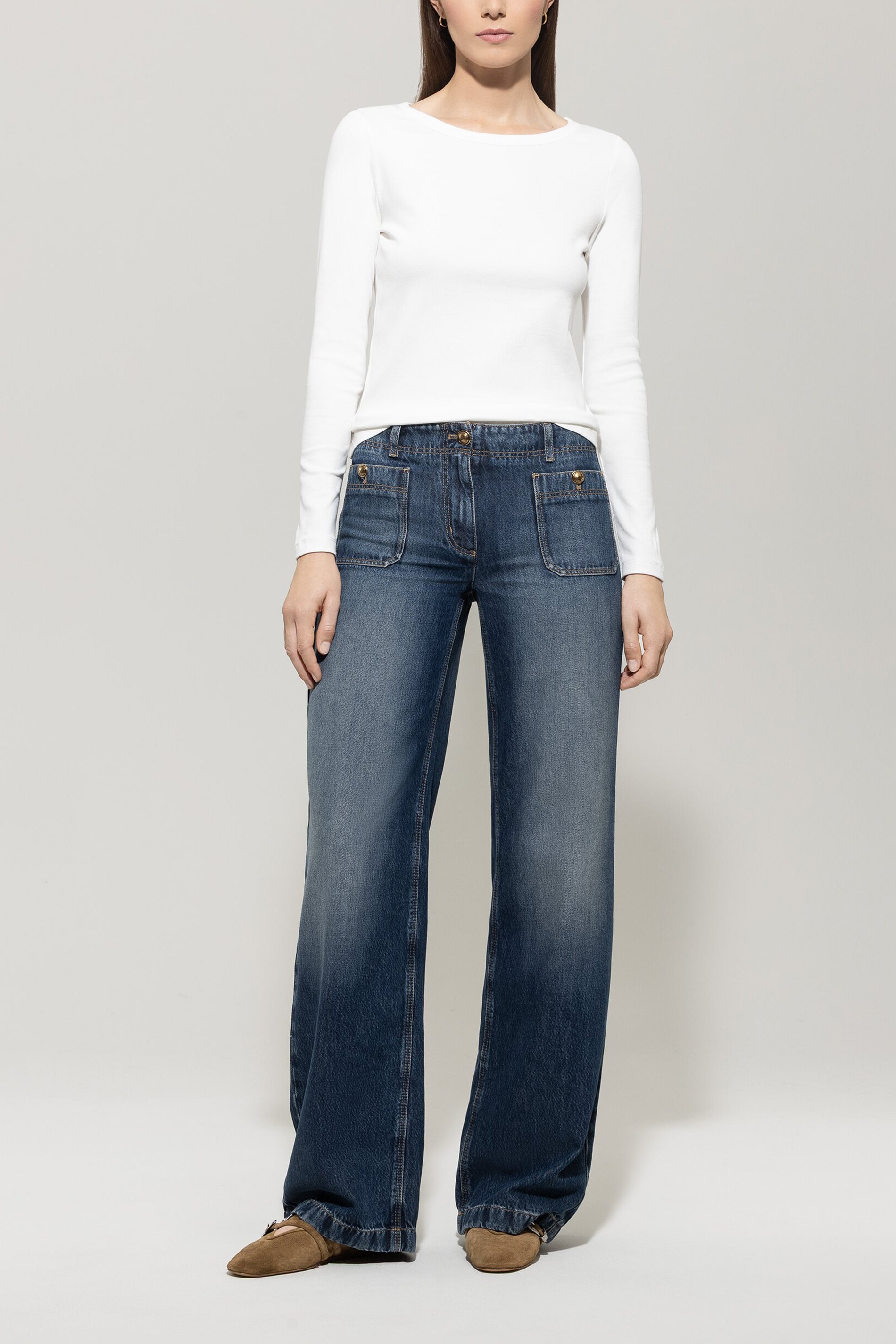 Langarm-Shirt - off white - Standard | Model Front