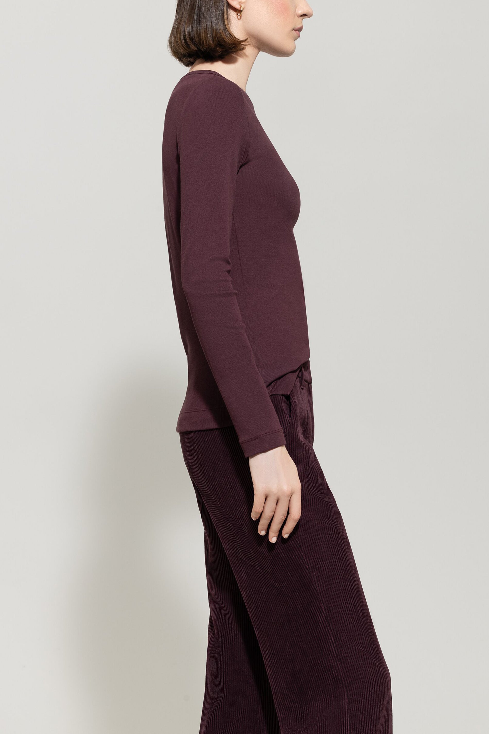 Langarm-Shirt - burgundy - Standard | Model Seite